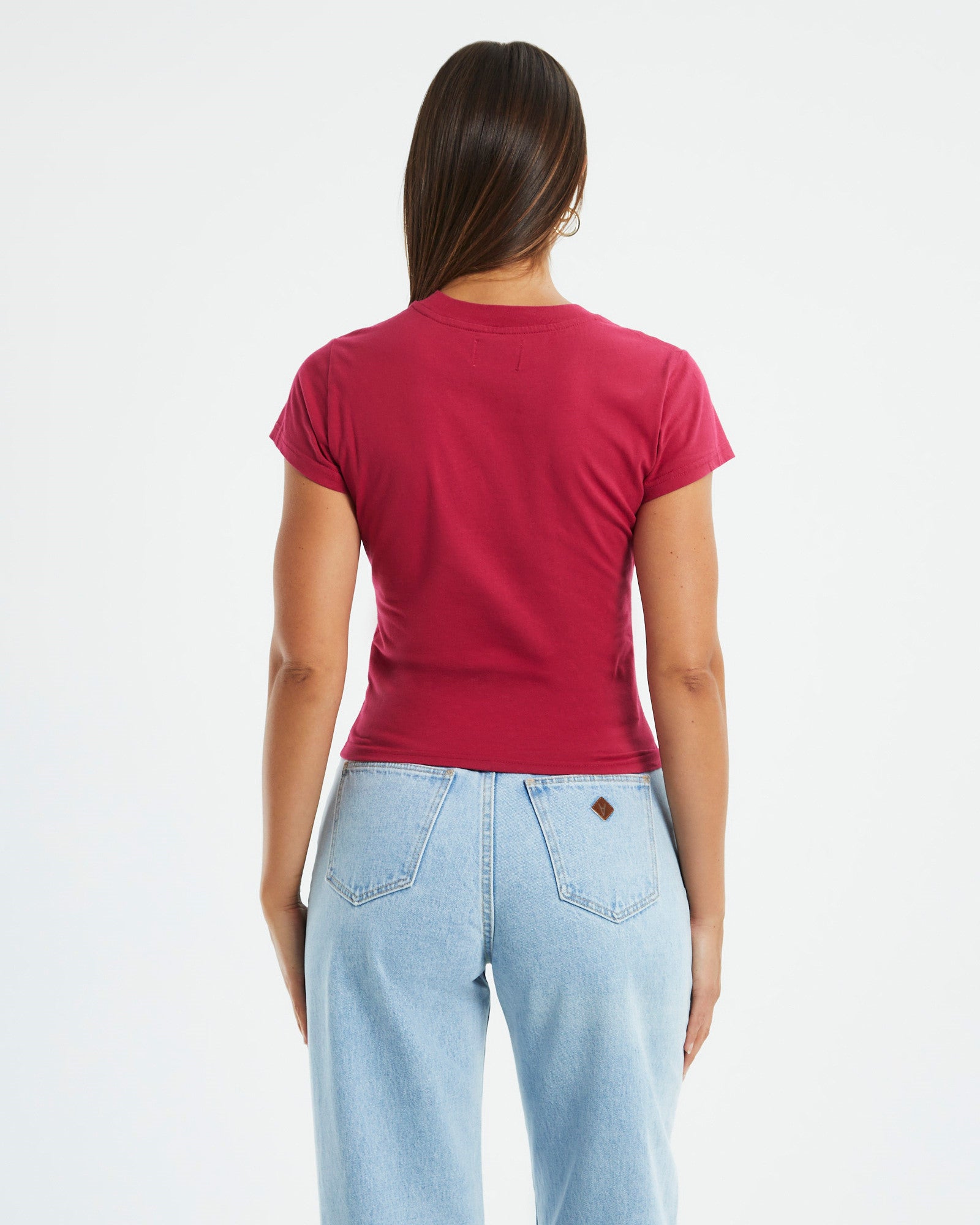 A Baby Tee Magenta Red HOT PINK