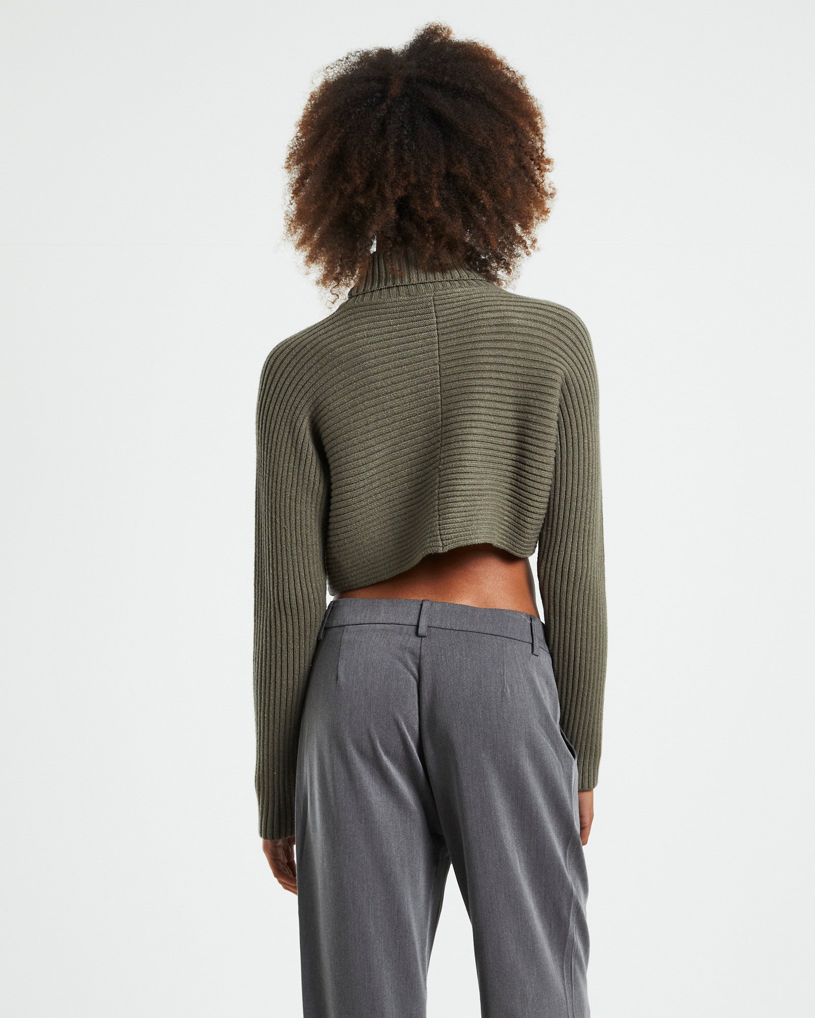 Goldie Roll Neck Knit Jumper Sage Grey GREY