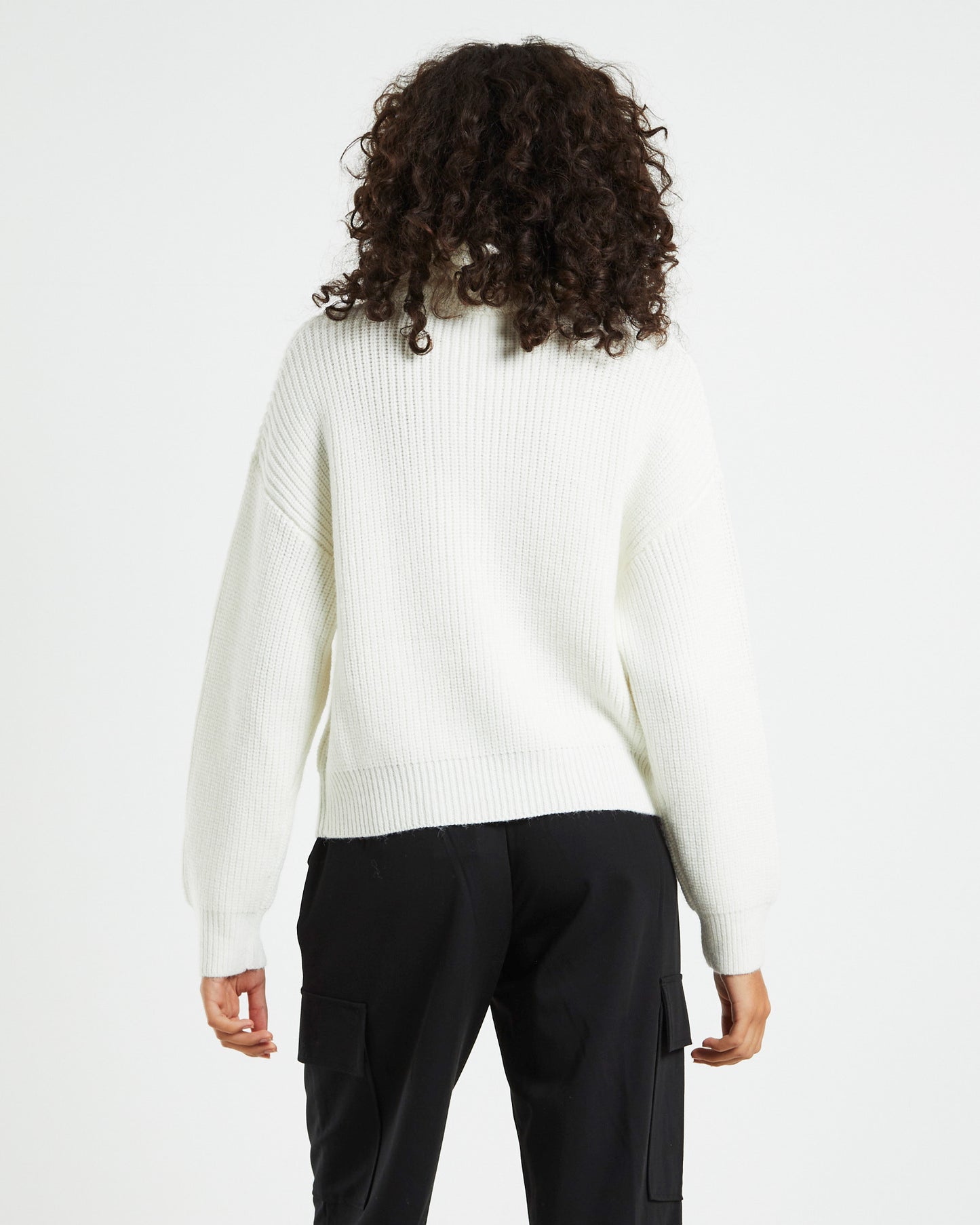 Ezra Half Zip Knit Pull Over Jumper Off White