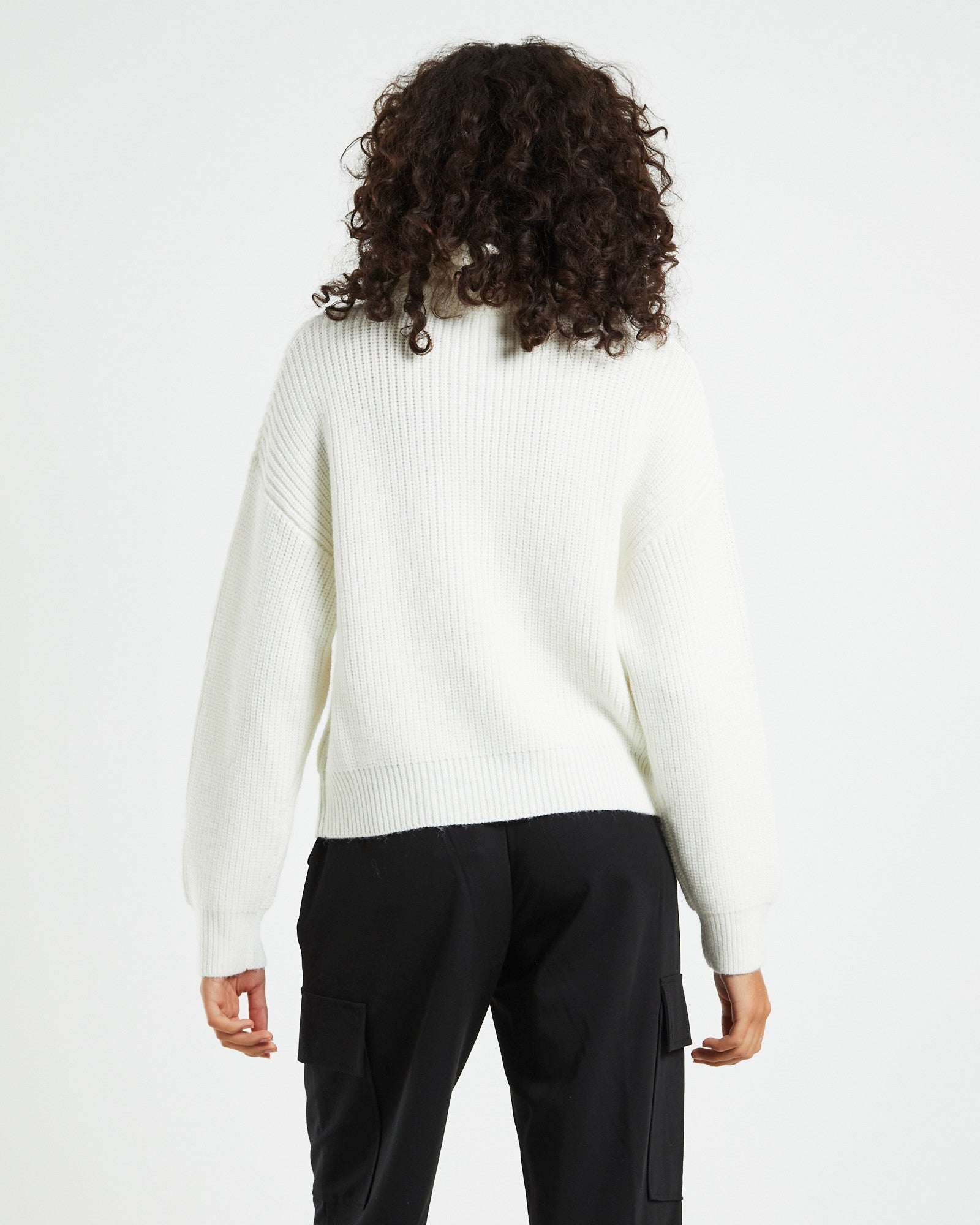 Ezra Half Zip Knit Pull Over Jumper Off White OFF WHIT