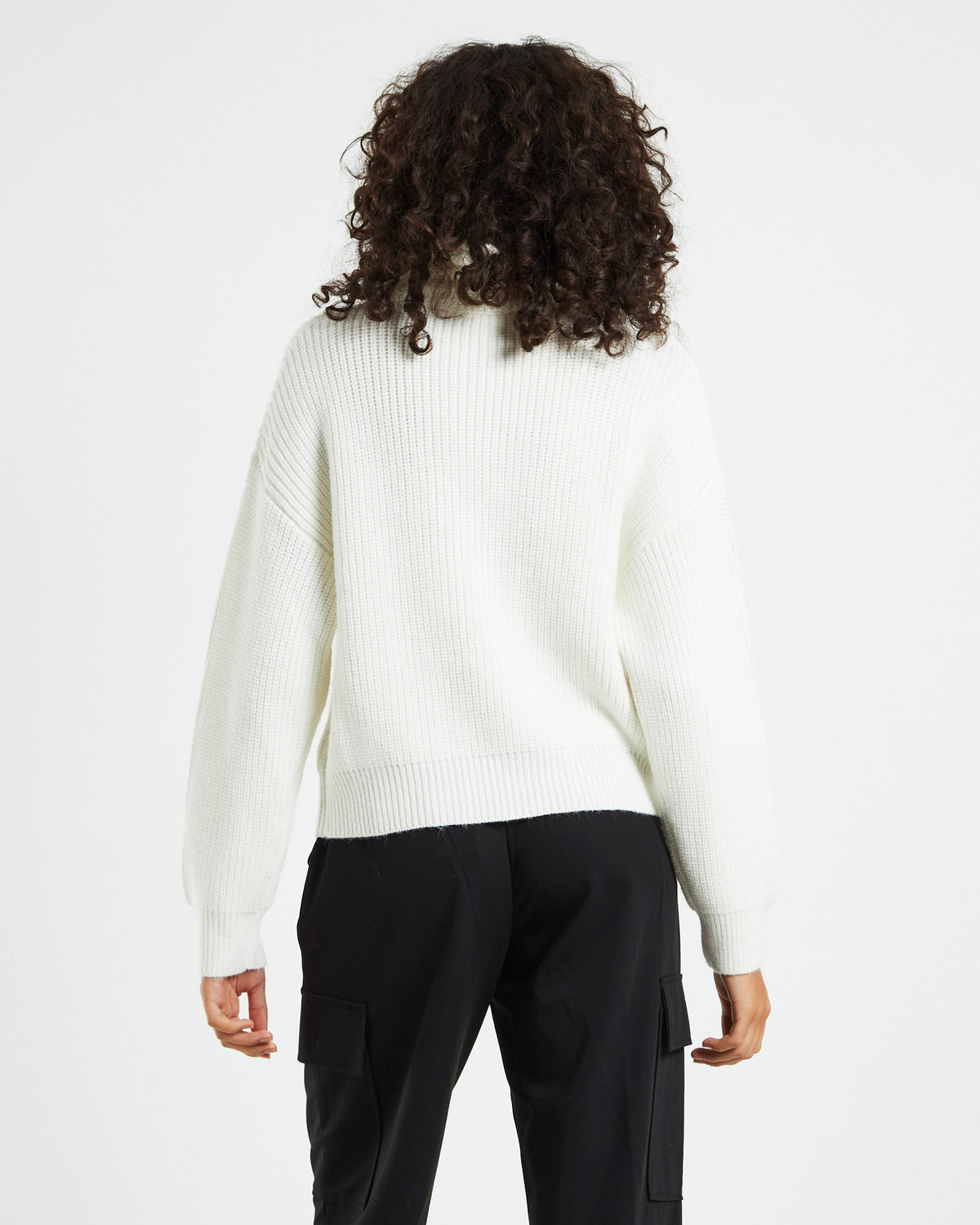 Ezra Half Zip Knit Pull Over Jumper Off White OFF WHIT