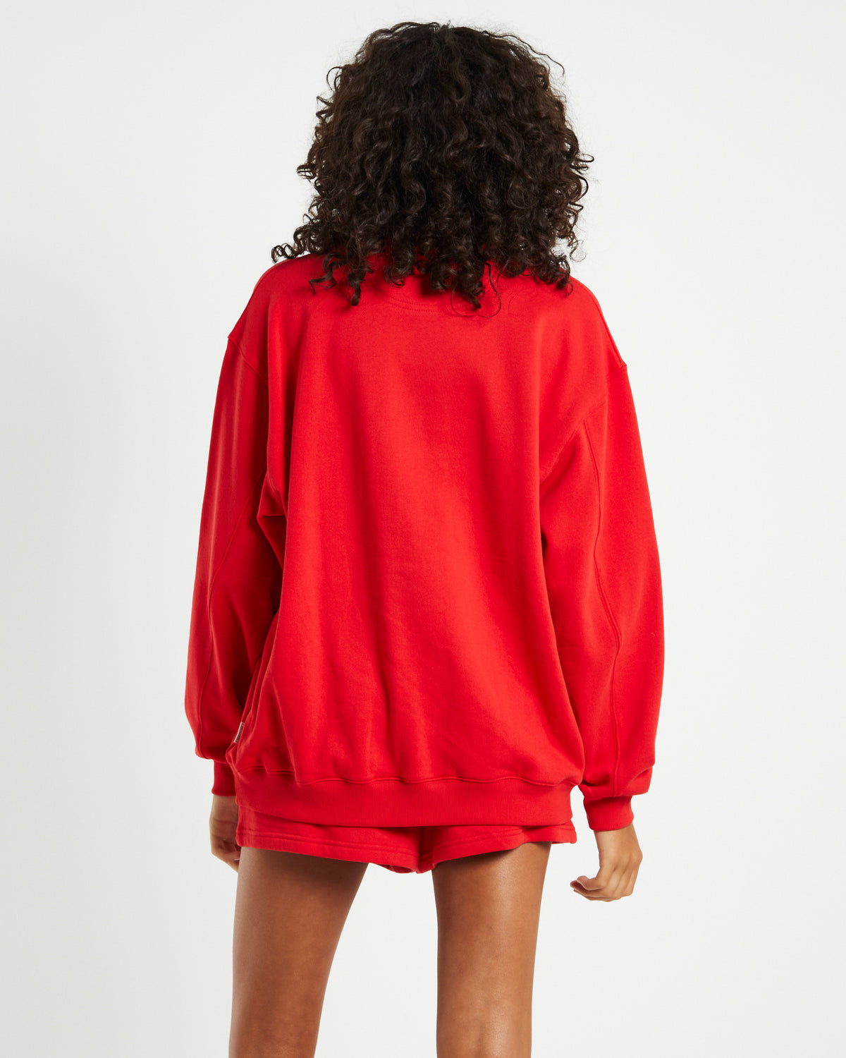 Oversized Wave Origin Fleece Crew Jumper Red RED
