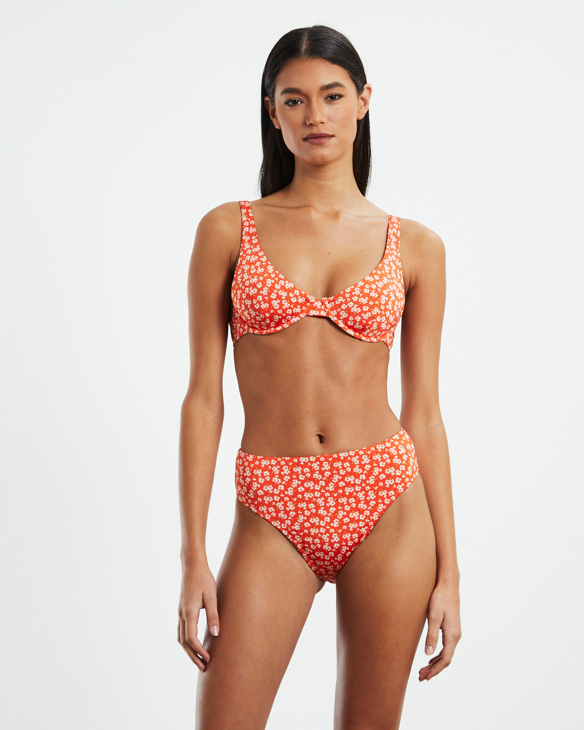Sia Floral Underwire Bikini Top Red RED