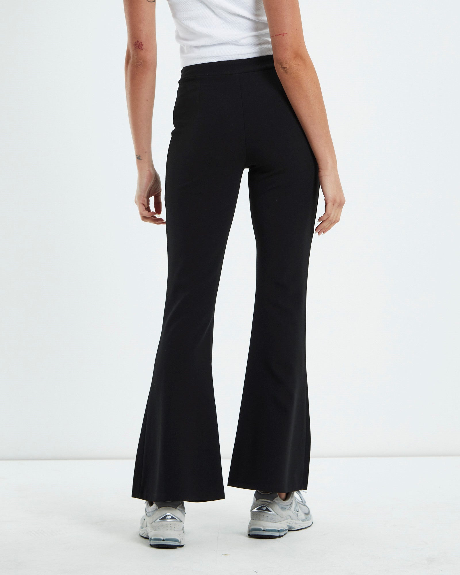 Zoe Dip Front Stretch Crepe Pants Black BLACK