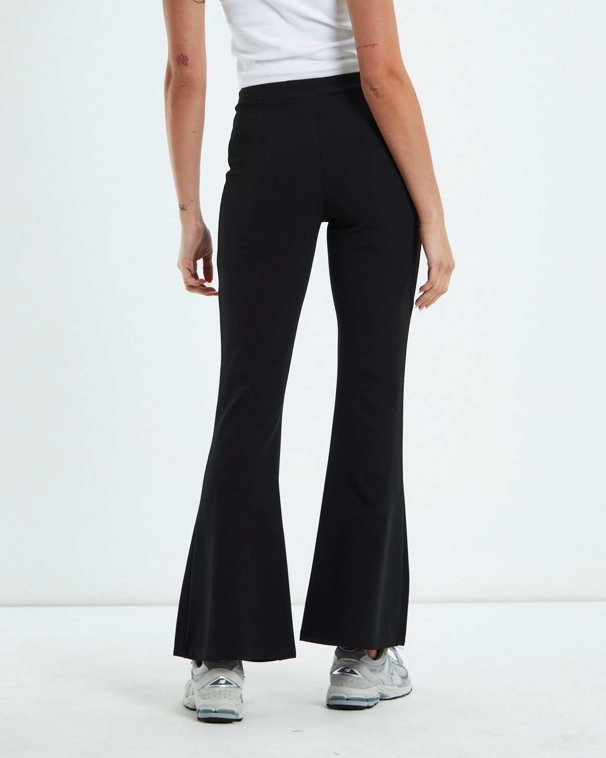 Zoe Dip Front Stretch Crepe Pants Black BLACK
