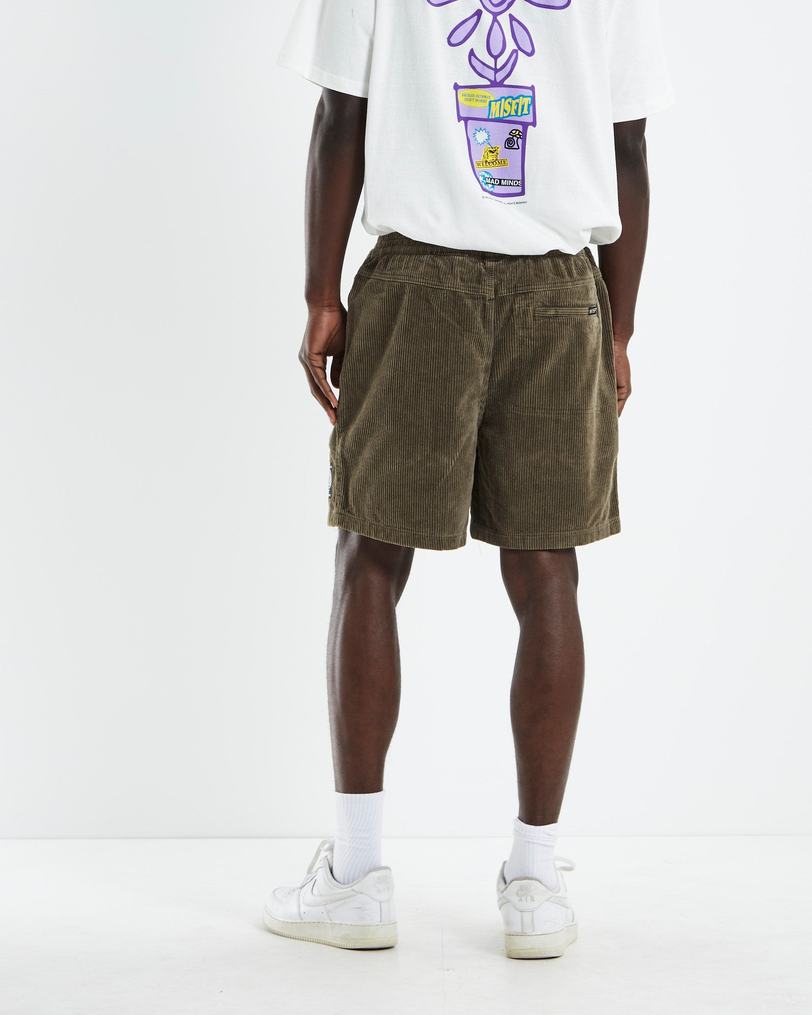 Pigment Cotton Cord Beach Metal Shorts Brown