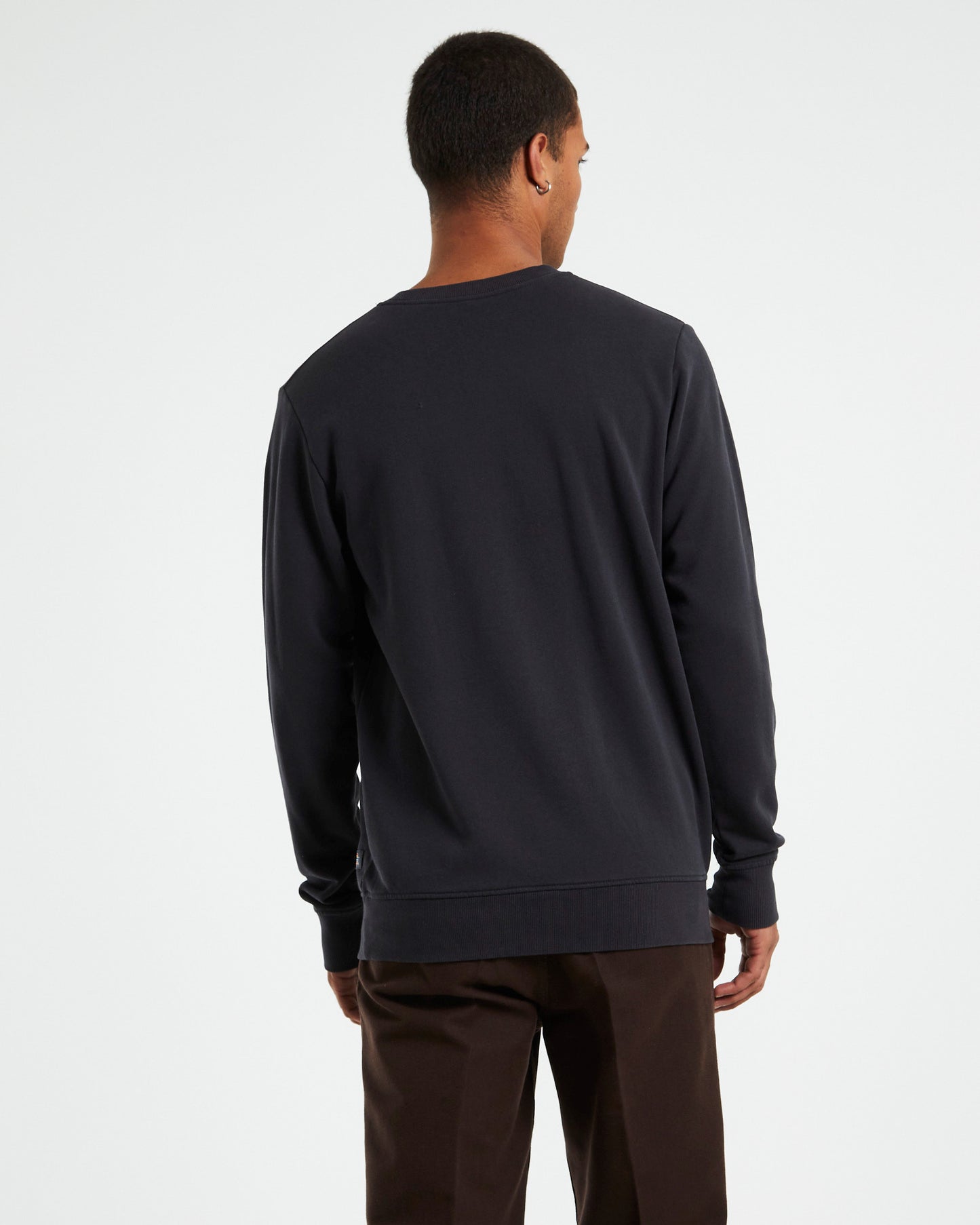 Classic Logo Distressed Crewneck Jumper Black