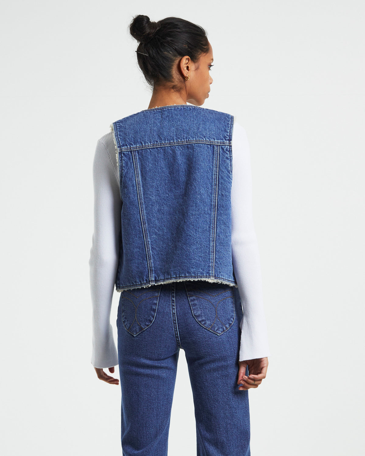 Sherpa Denim Vest Stevie Blue DENIM