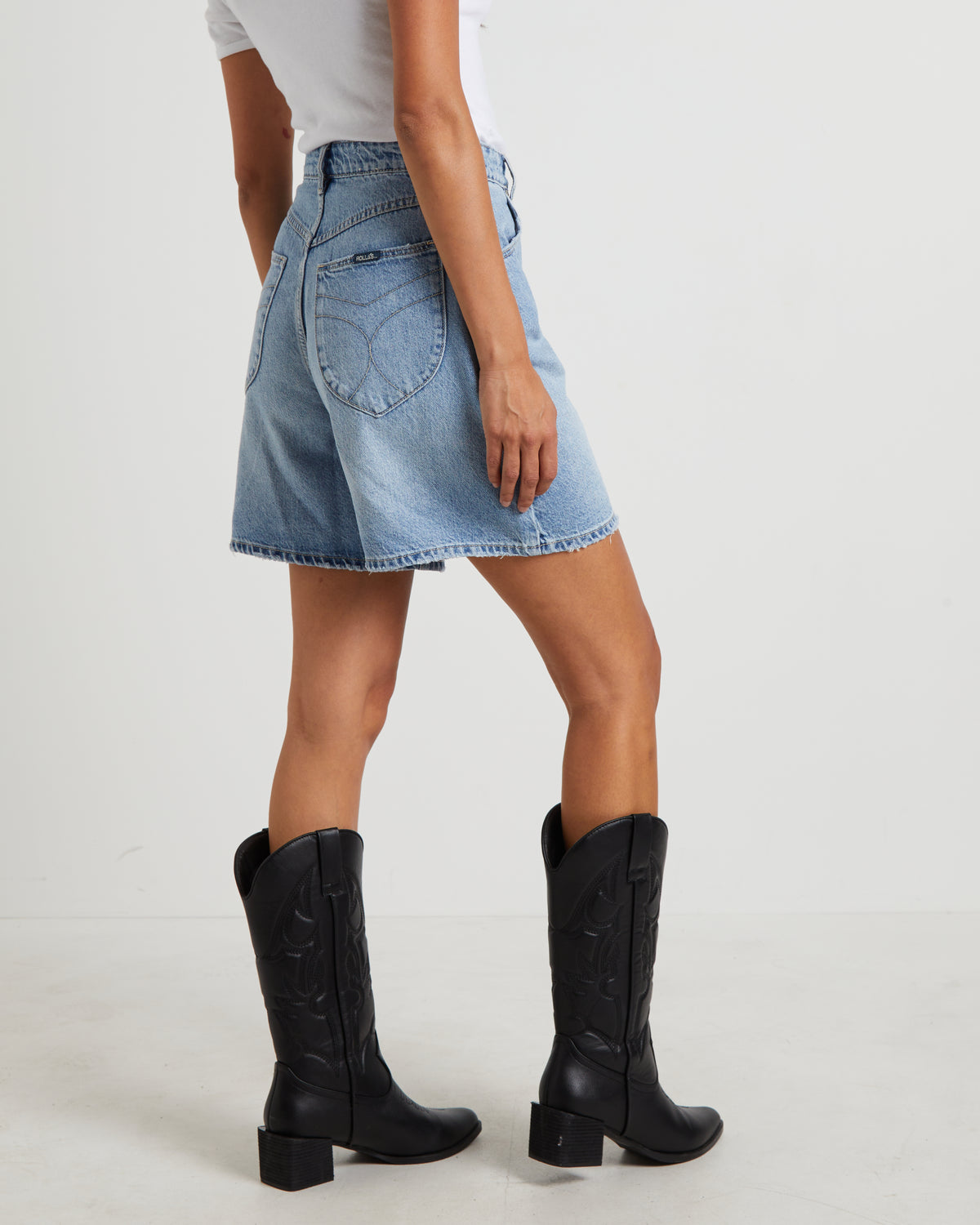 Super Mirage Denim Shorts in Lyocell Leah LYOCELLE LEAH