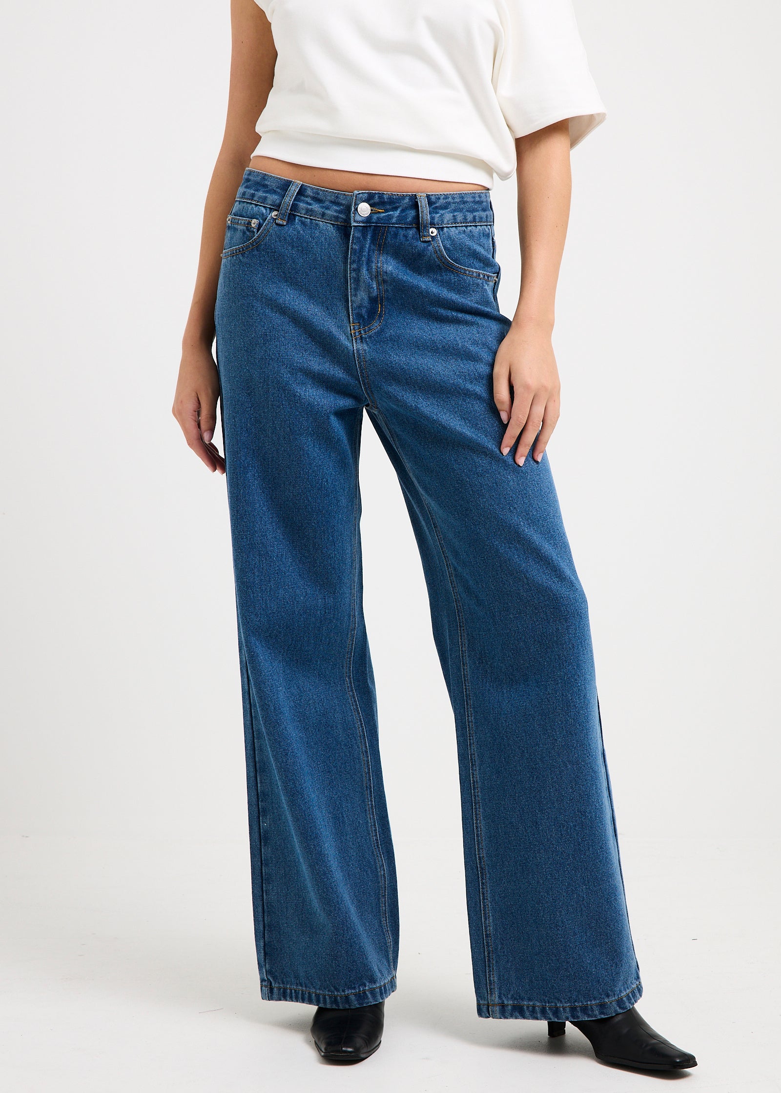 Misty High & Wide Denim Jeans MOODY BLUE