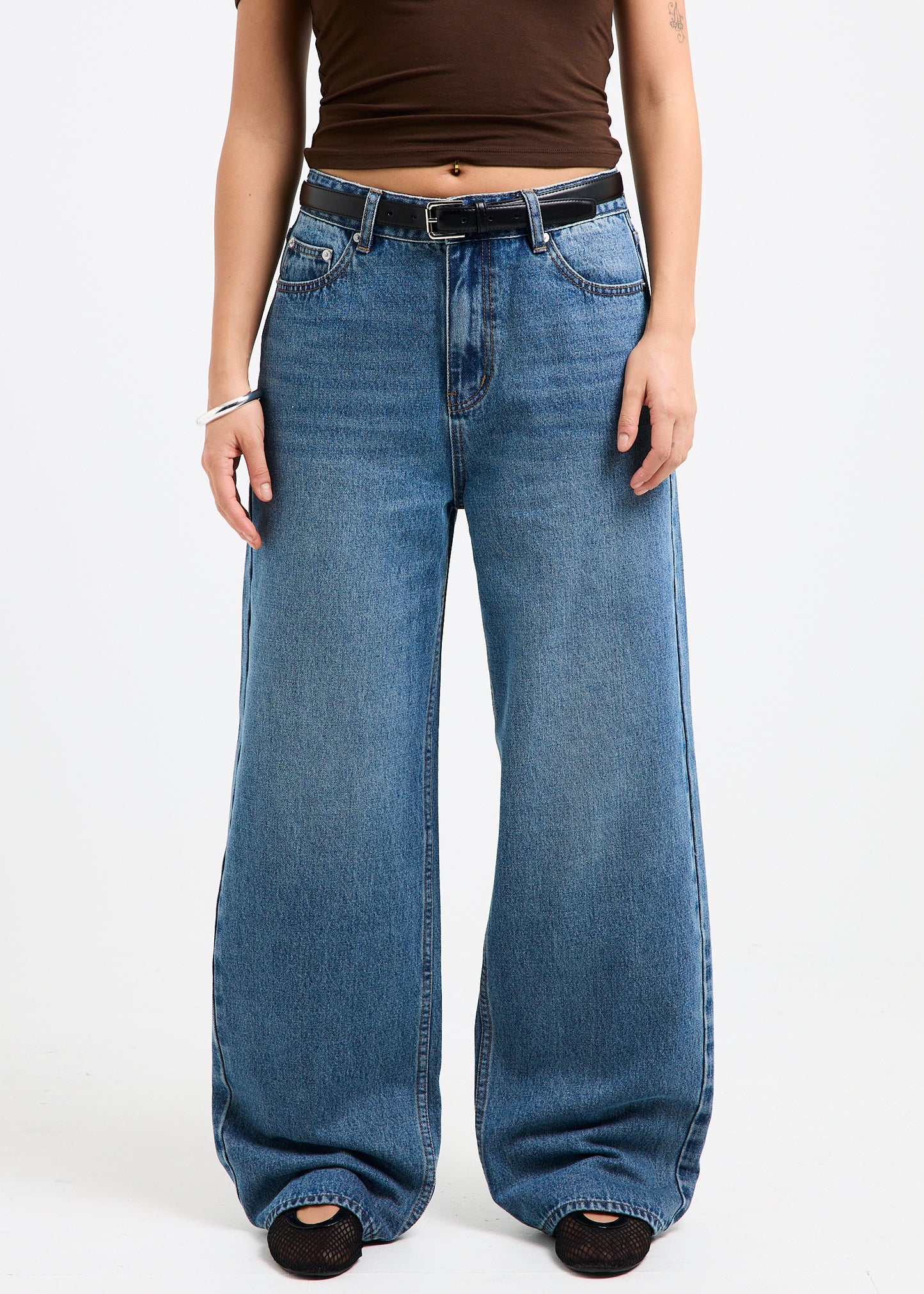 Alexa Mid Rise Relaxed Denim Jeans VINTAGE BLUE