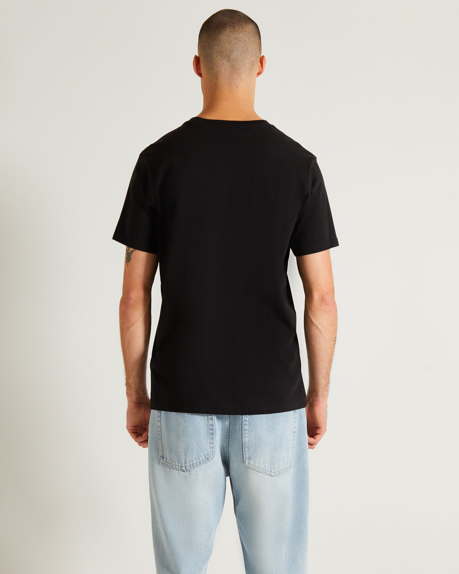 Basic Crew Neck Short Sleeve T-Shirt BLACK