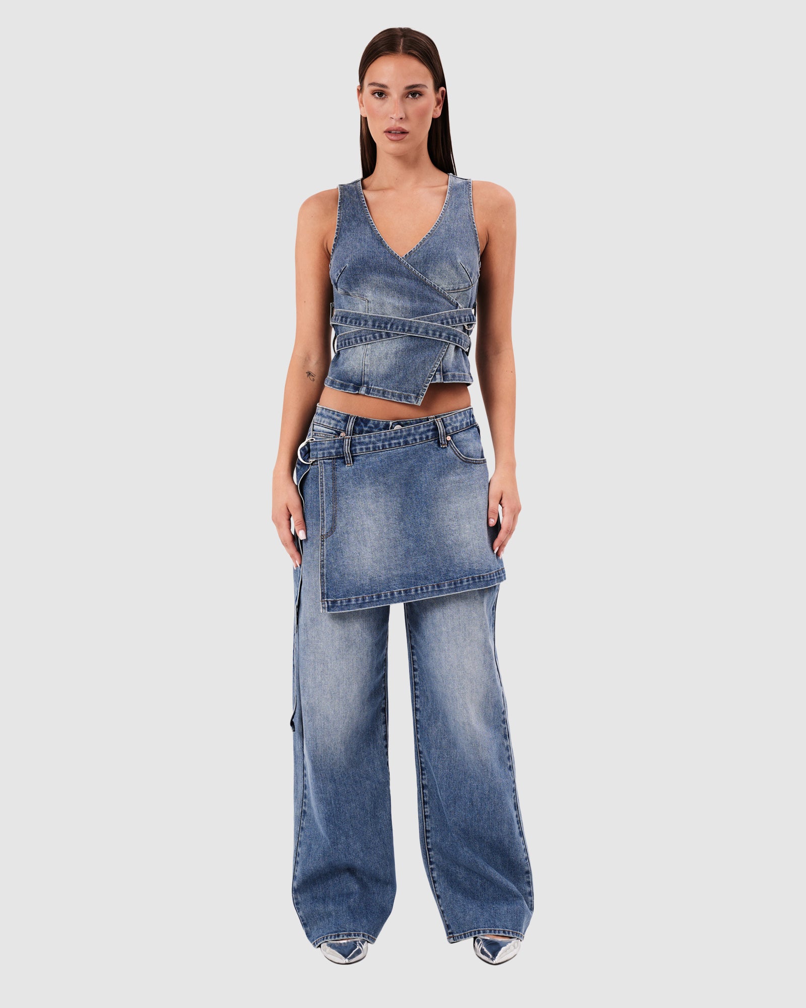 95 Mid Baggy Skirt Denim Jeans Dalia DALIA