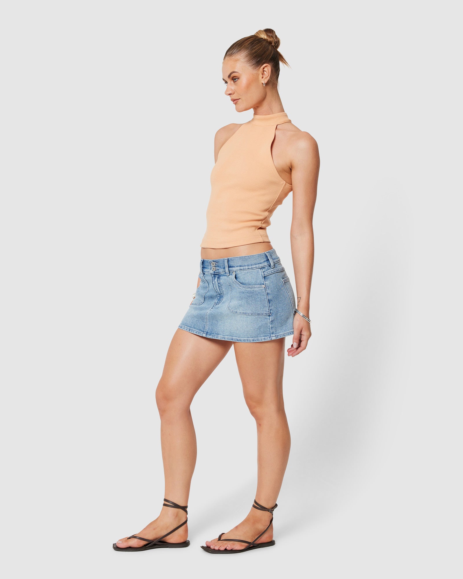 99 Low Denim Skirt Willa LIGHT VINTAGE BLUE