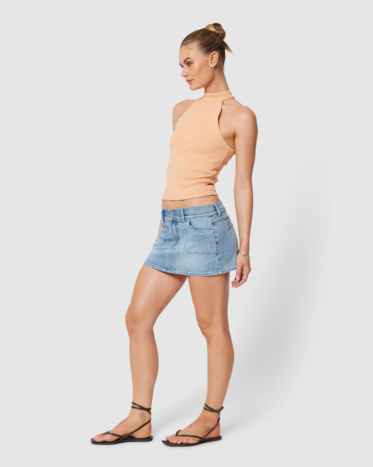 99 Low Denim Skirt Willa LIGHT VINTAGE BLUE