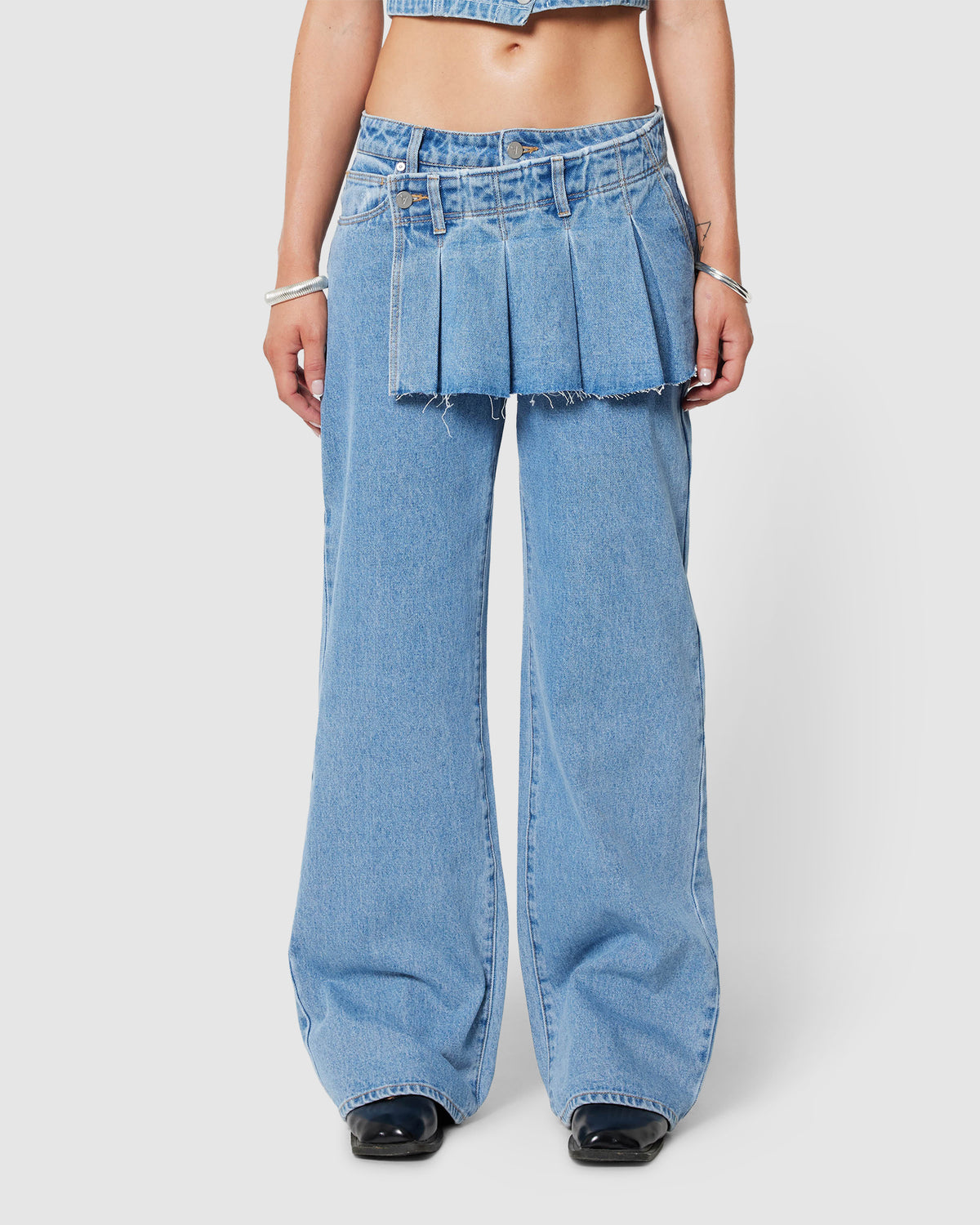 95 Mid Baggy Denim Jeans Skean MID BLUE