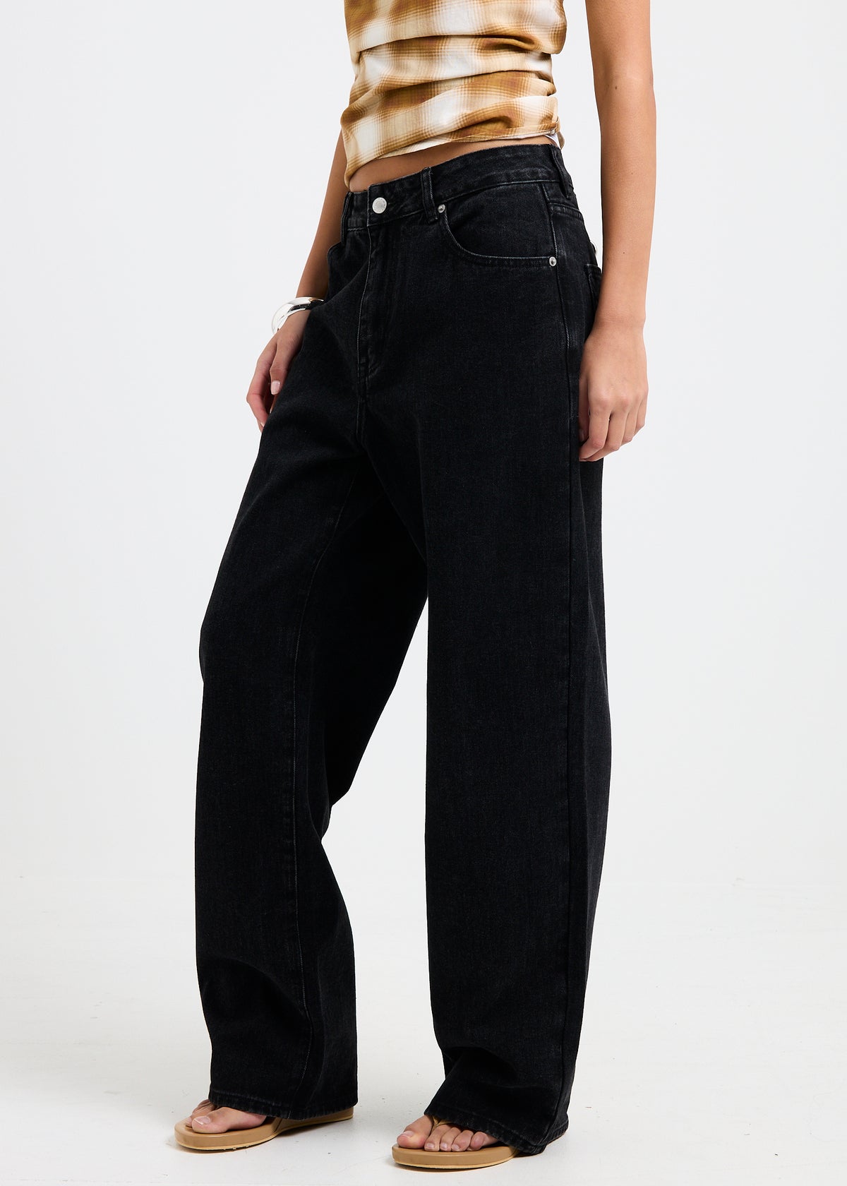 Bobby Baggy Dad Denim Jeans FLAT OUT BLACK