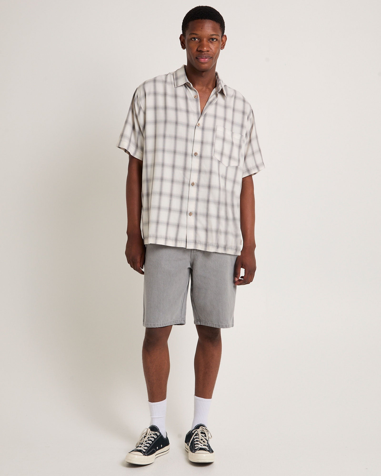 10" Denim Shorts LIGHT GREY