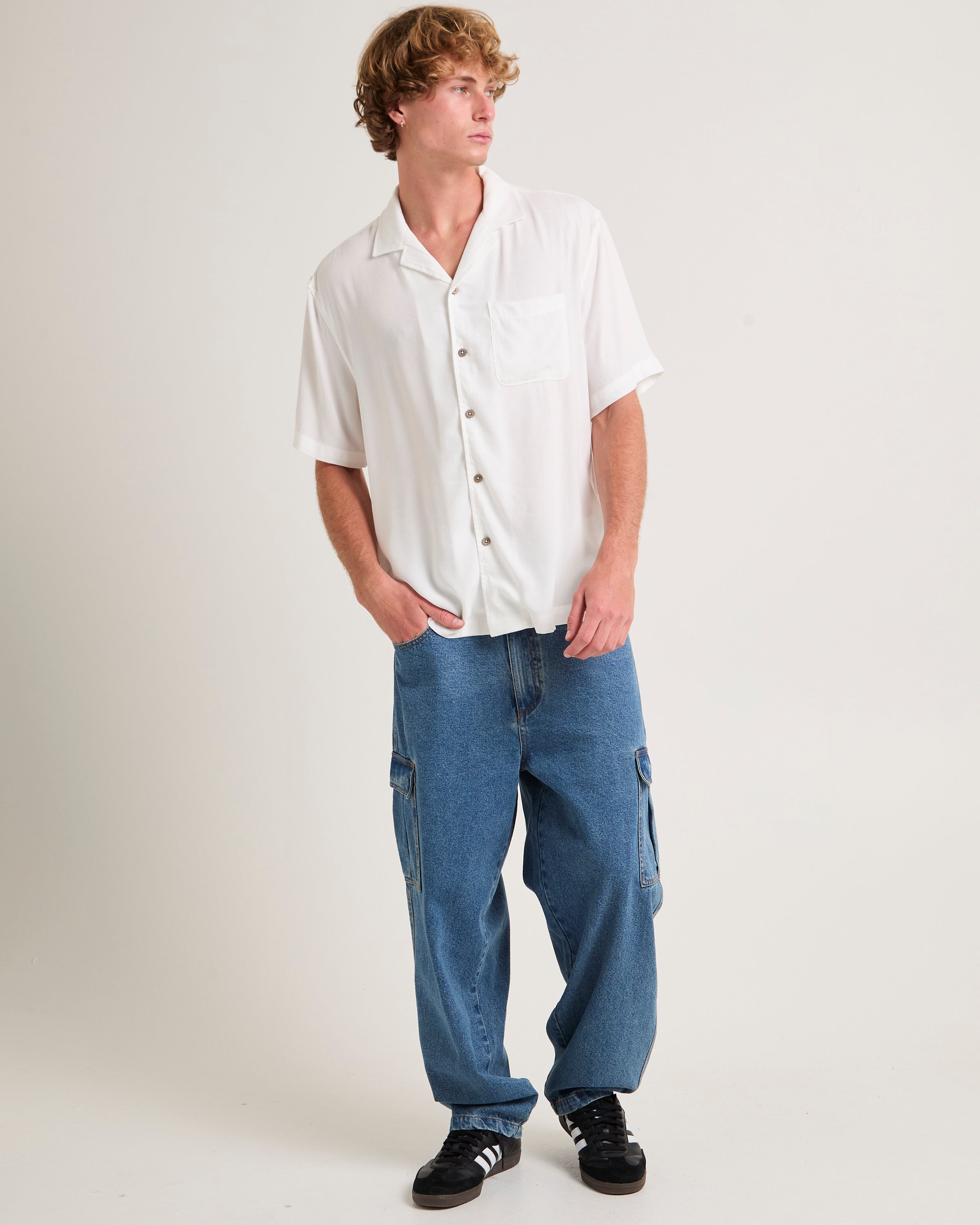 Dion Short Sleeve Resort Shirt WHITE