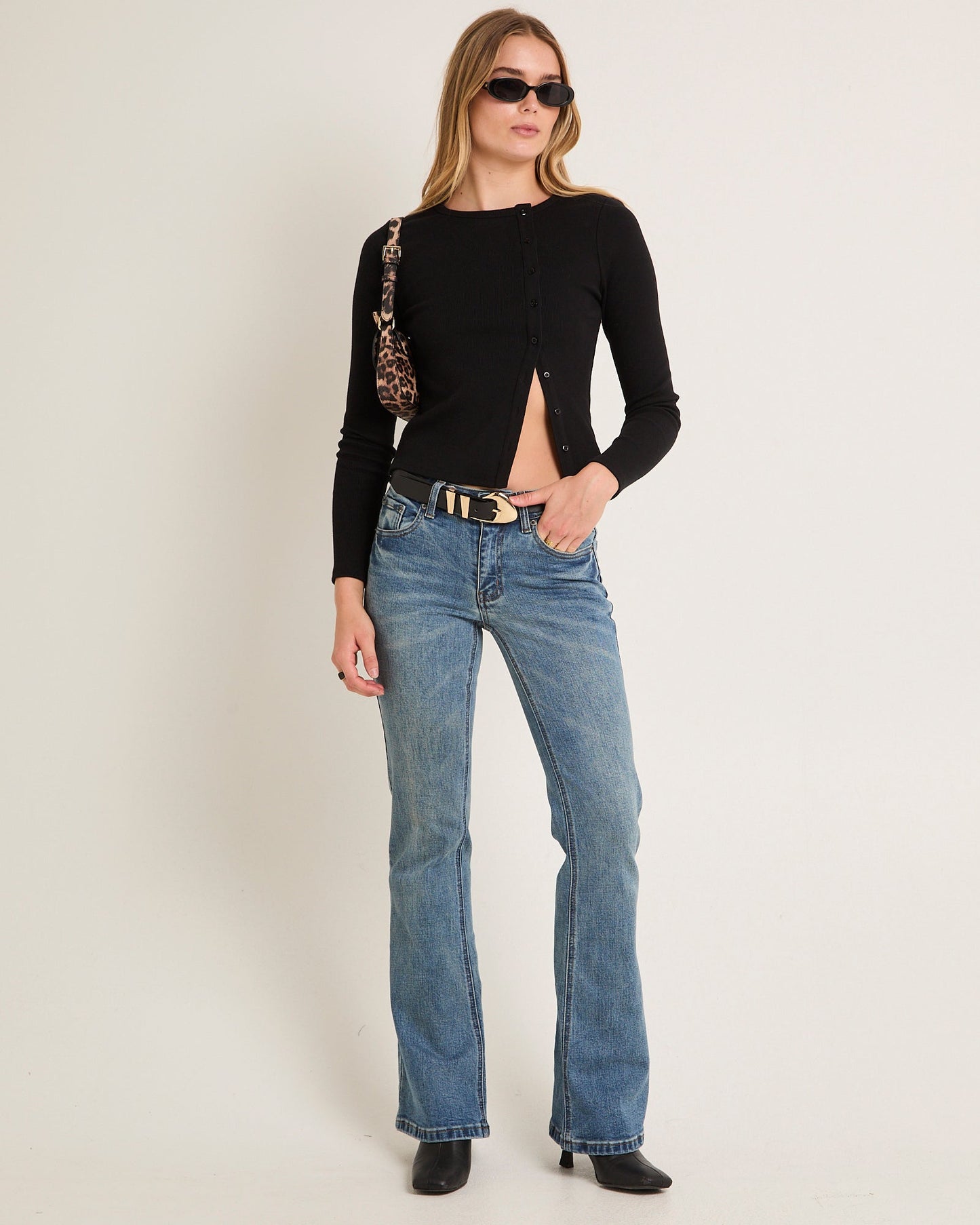 Maddy Button Asymmetric Top-imported