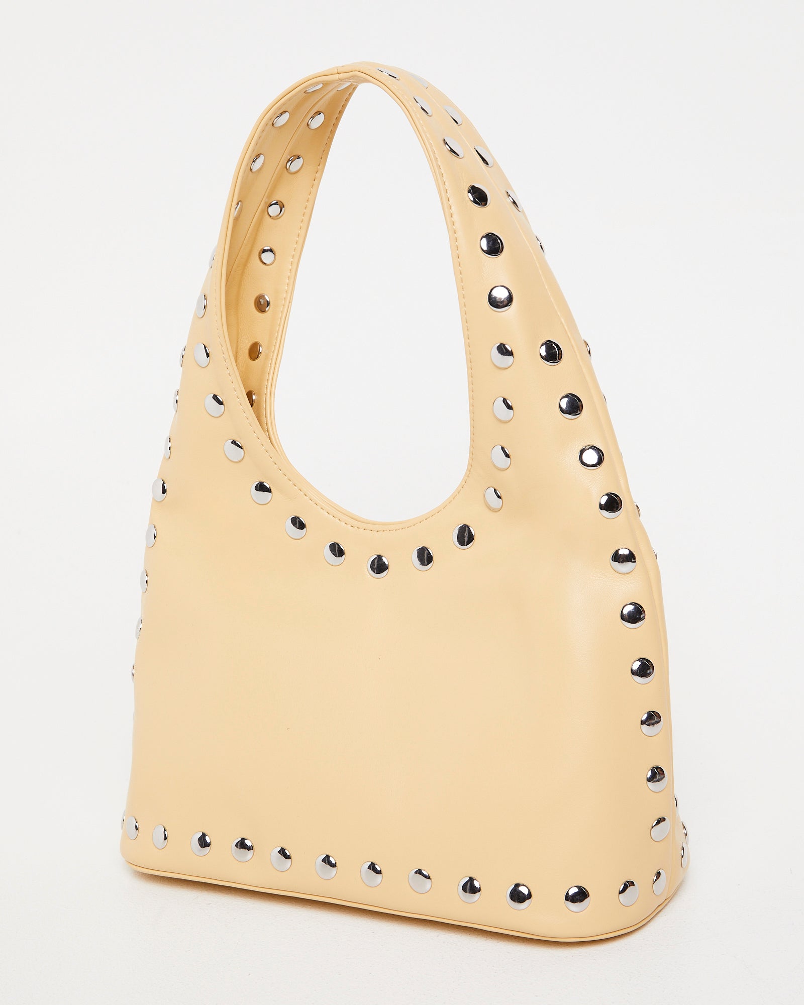 Stud Hobo Shoulder Bag YELLOW