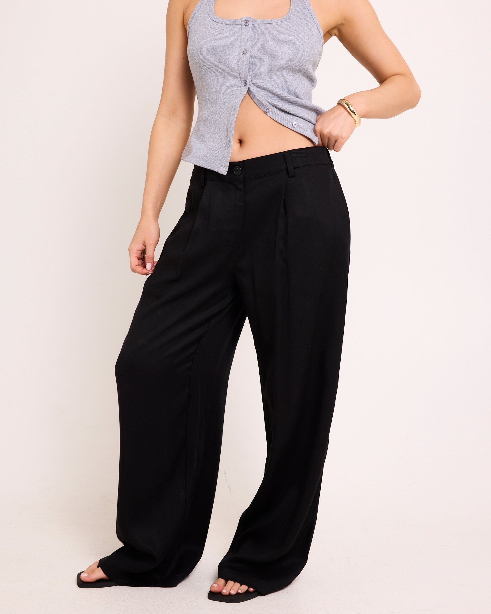 Selene Low Rise Pants BLACK
