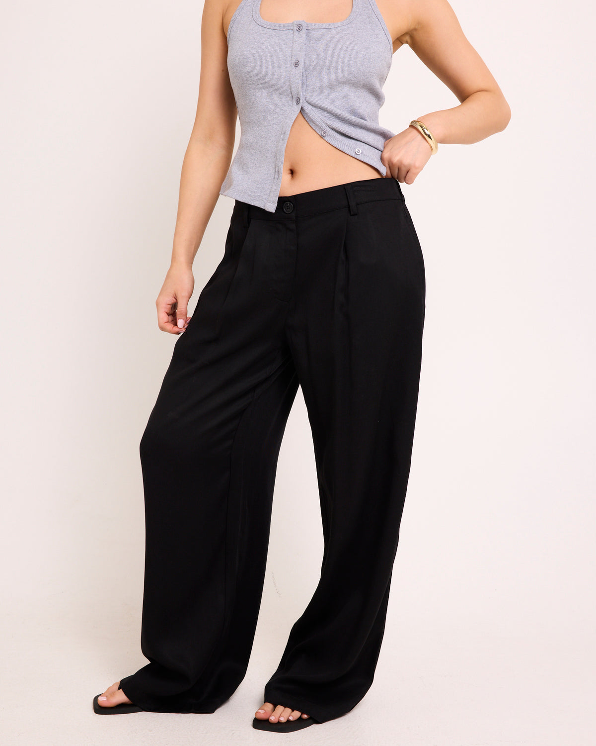 Selene Low Rise Pants BLACK