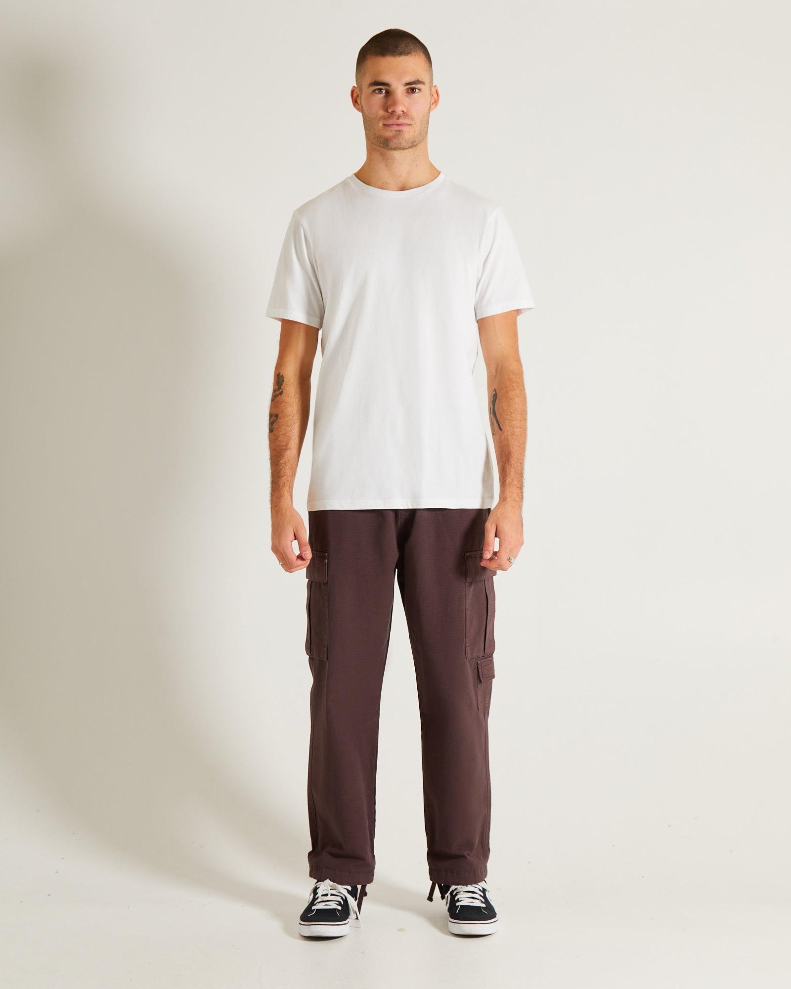 Basic Crew Neck Short Sleeve T-Shirt WHITE