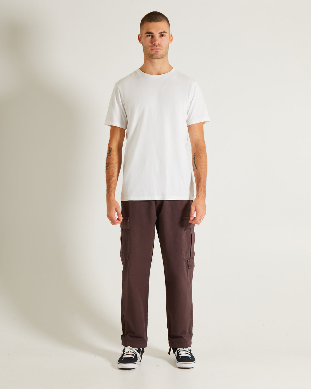 Basic Crew Neck Short Sleeve T-Shirt WHITE