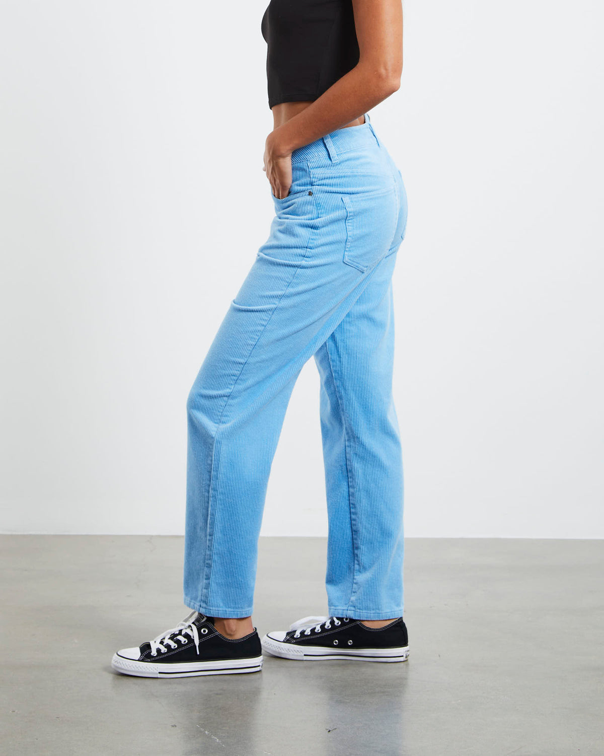 Cara Cord Straight Crop Jeans Blue BLUE
