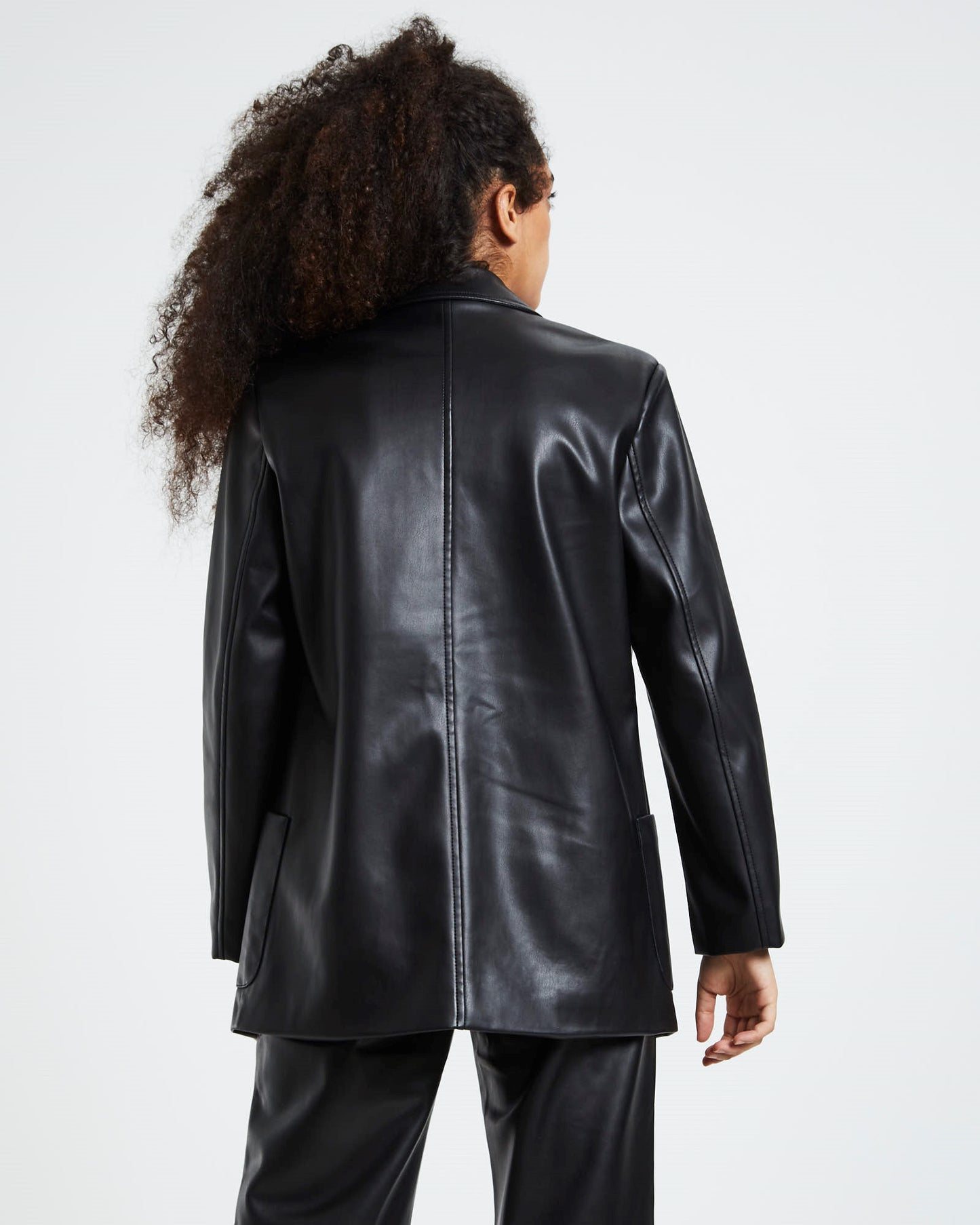 Karli PU Blazer Black
