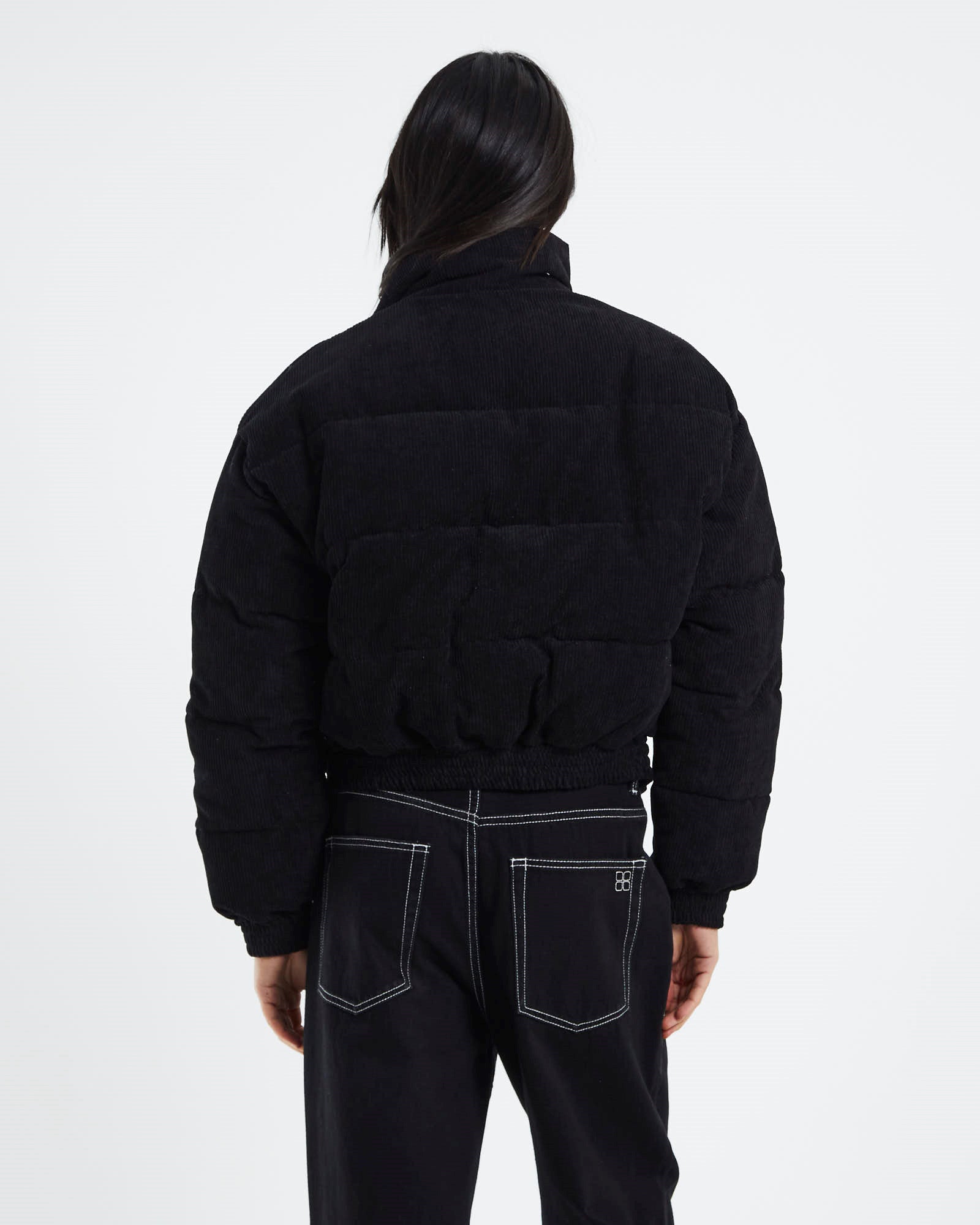 Ivy Cropped Puffer Jacket Black BLACK