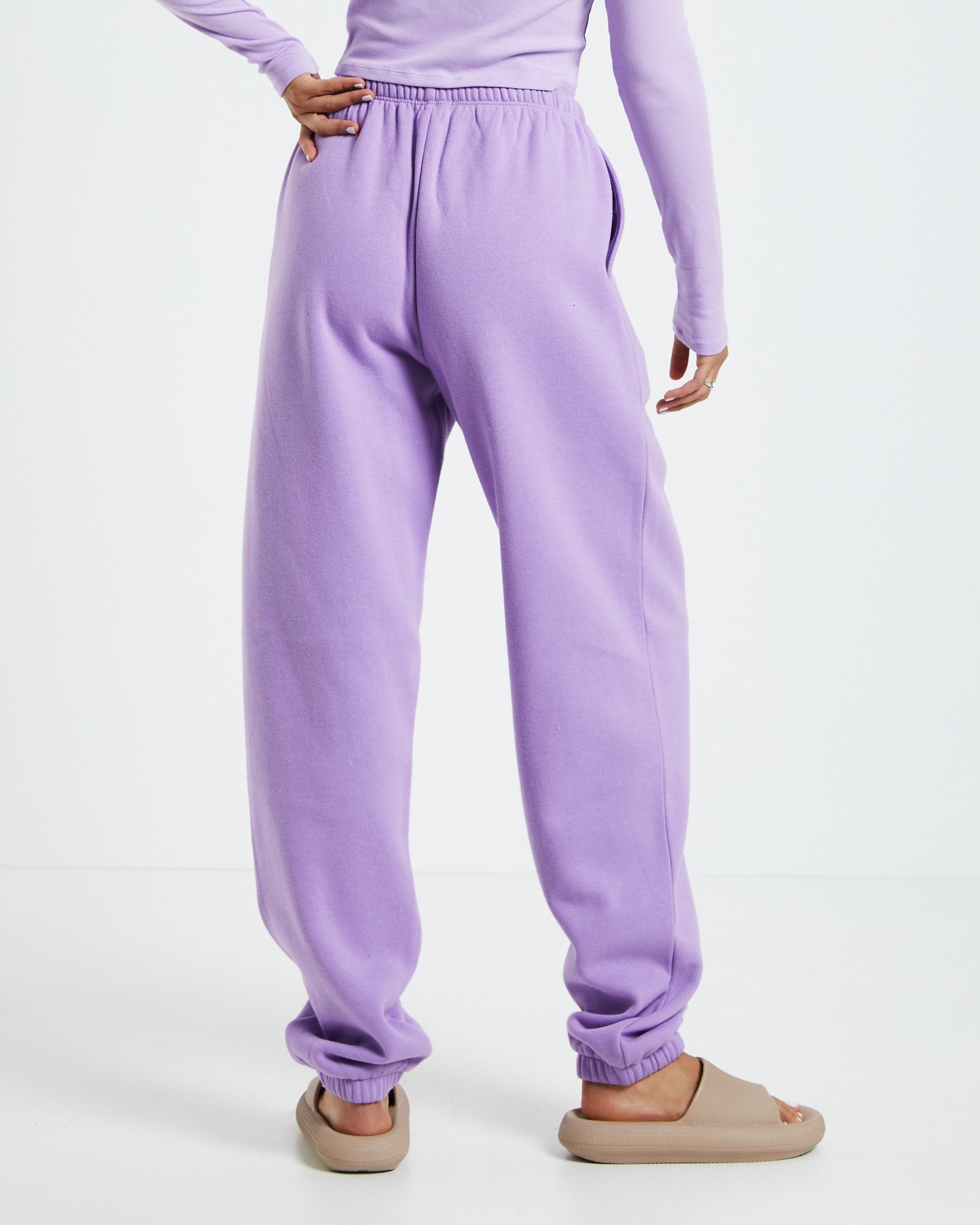 Relaxed Fleece Joggers Purple PURPLE