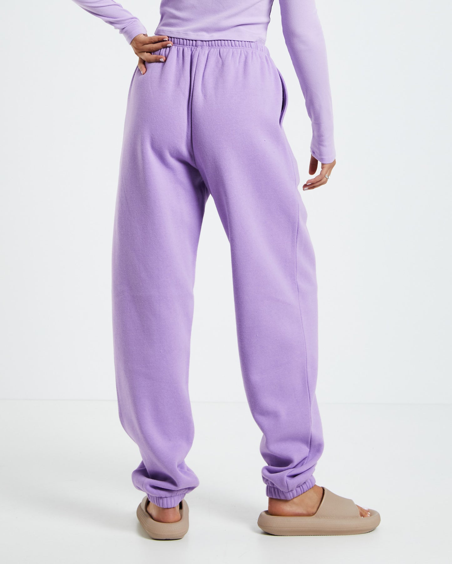 Relaxed Fleece Joggers Purple