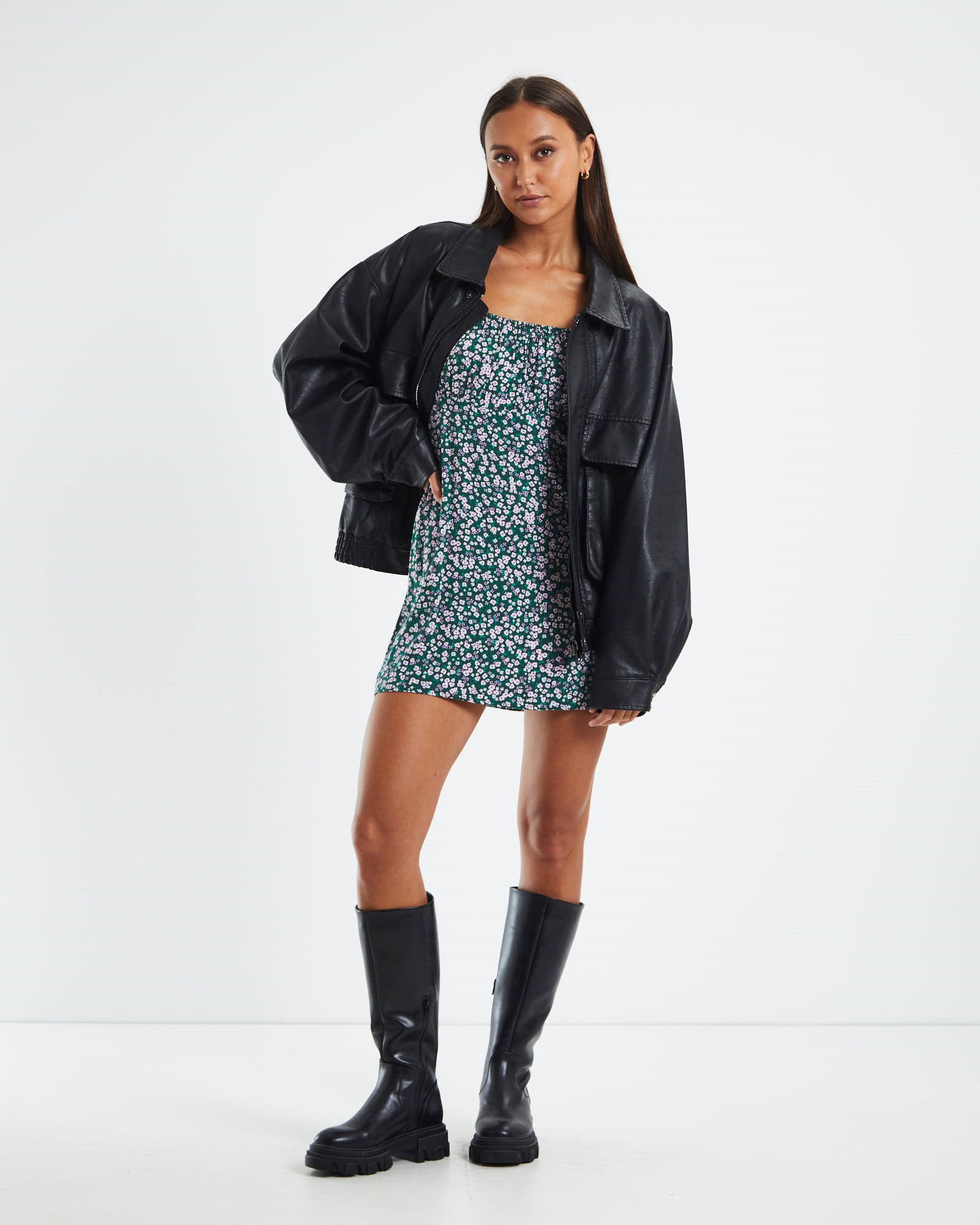 Callie Meadow Puff Sleeve Mini Dress Floral ASSORTED