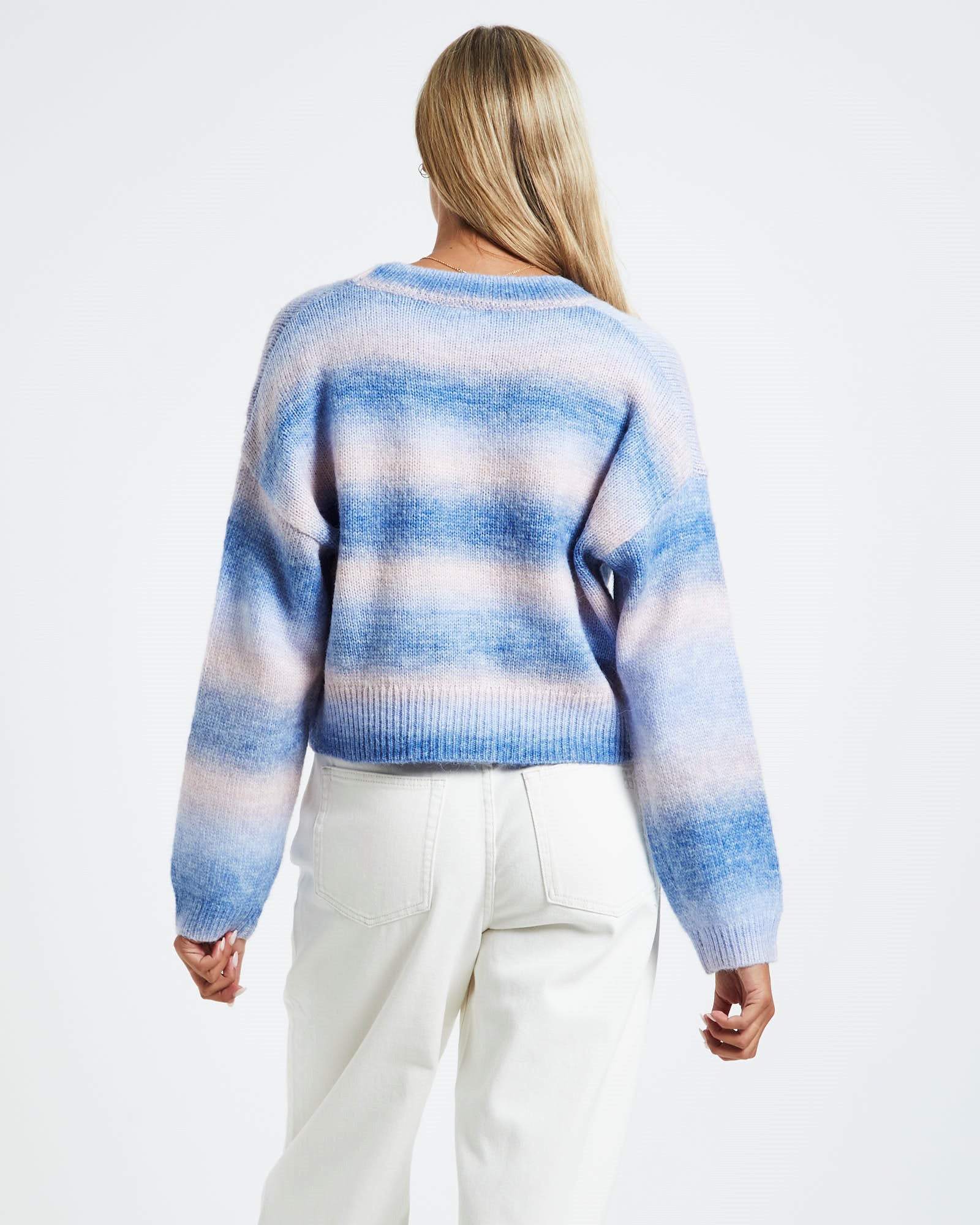 Nelly Space Dye Slouch Cardigan Blue ASSORTED