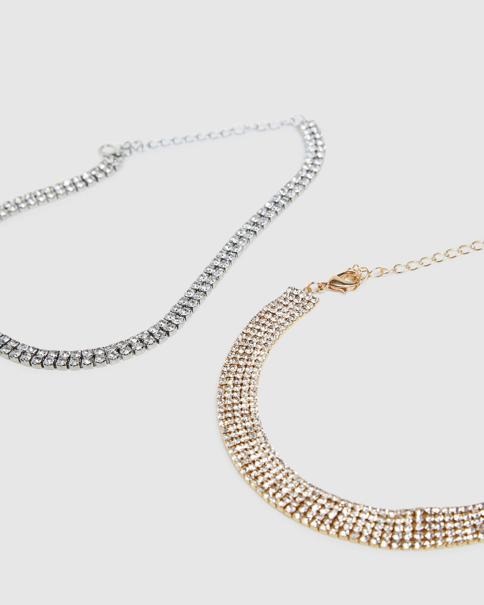 Tamira Diamante Choker 2 Pack SILVER