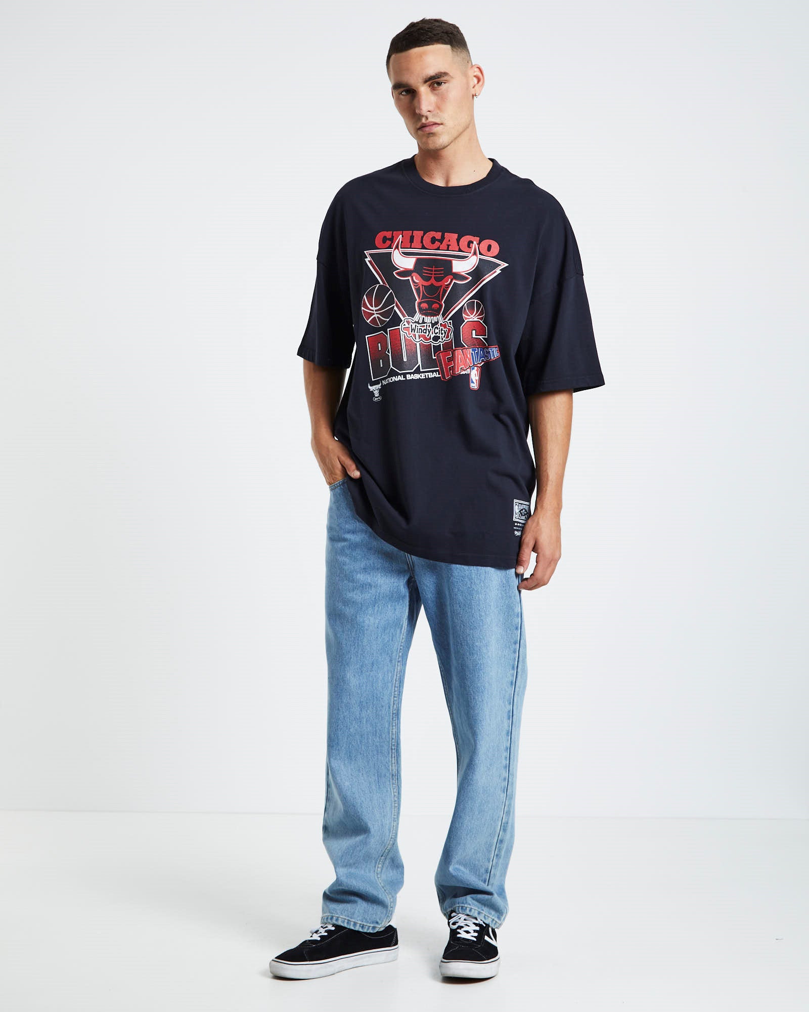 Fantastic Oversized Bulls T-Shirt Faded Black BLACK