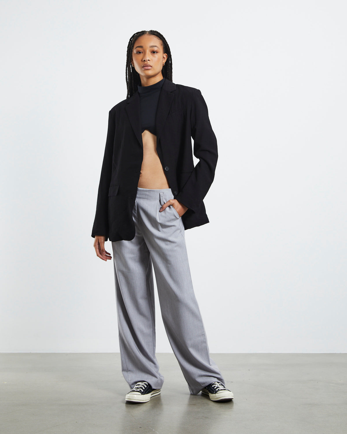 Cartia Low Rise Volume Pants Grey GREY