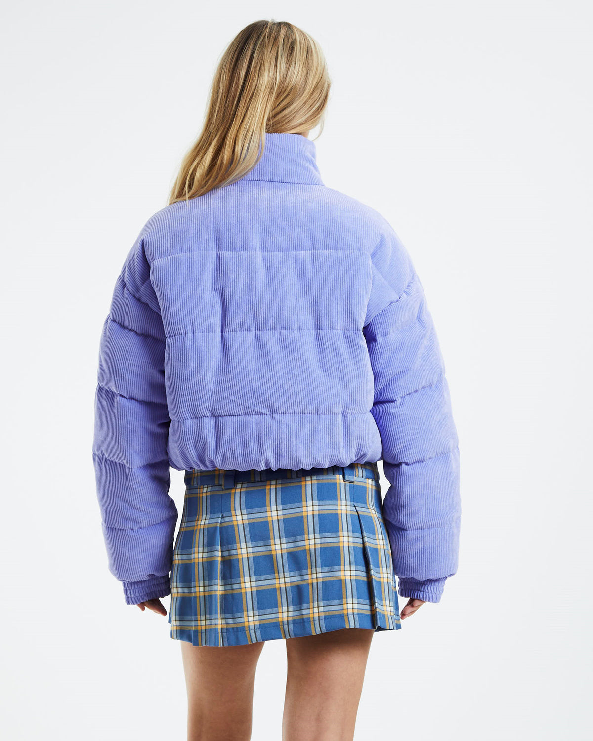 Ivy Cropped Puffer Jacket Purple PURPLE