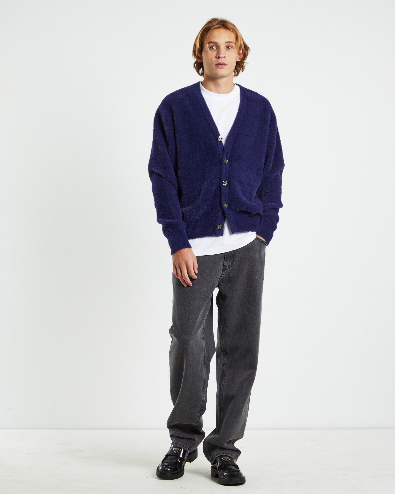 Shag Cardigan Navy NAVY