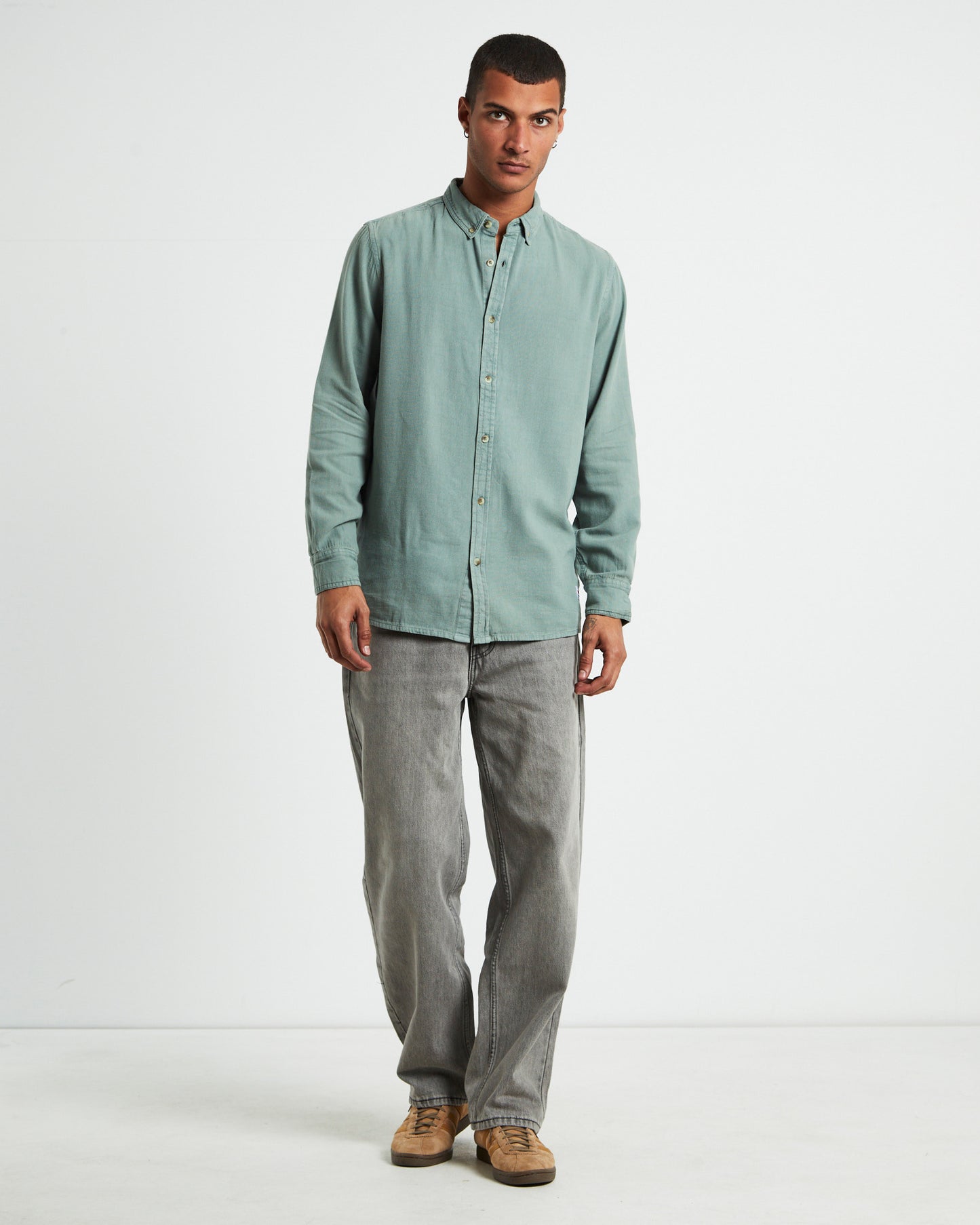 Men At Work Oxford Shirt Moss Green
