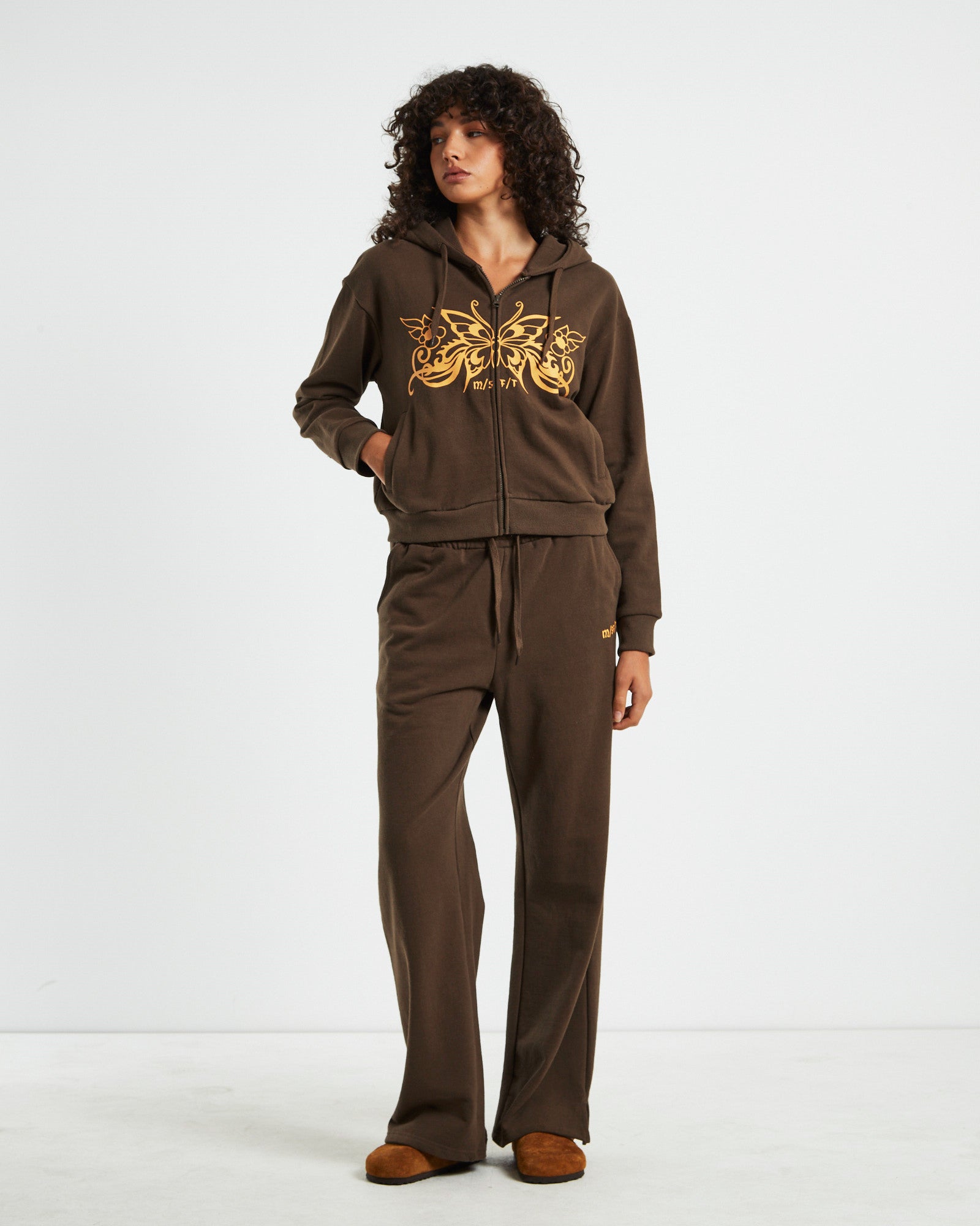 Sure Desire Wide Leg Trackpants Brown BROWN