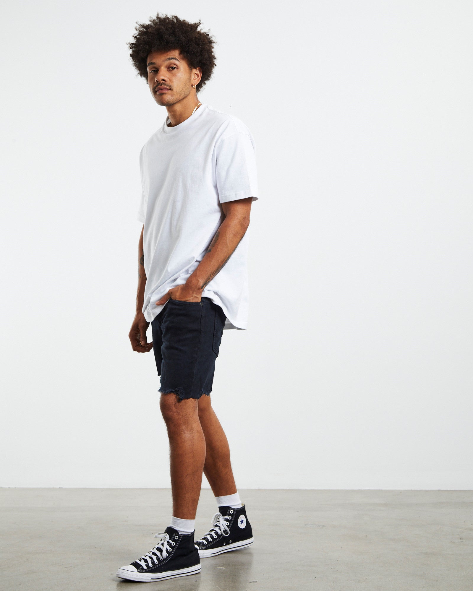 Ray Denim Shorts Cubo Black