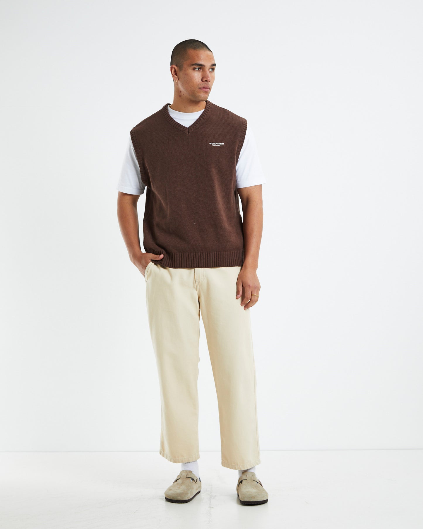Knit Vest Umber Brown