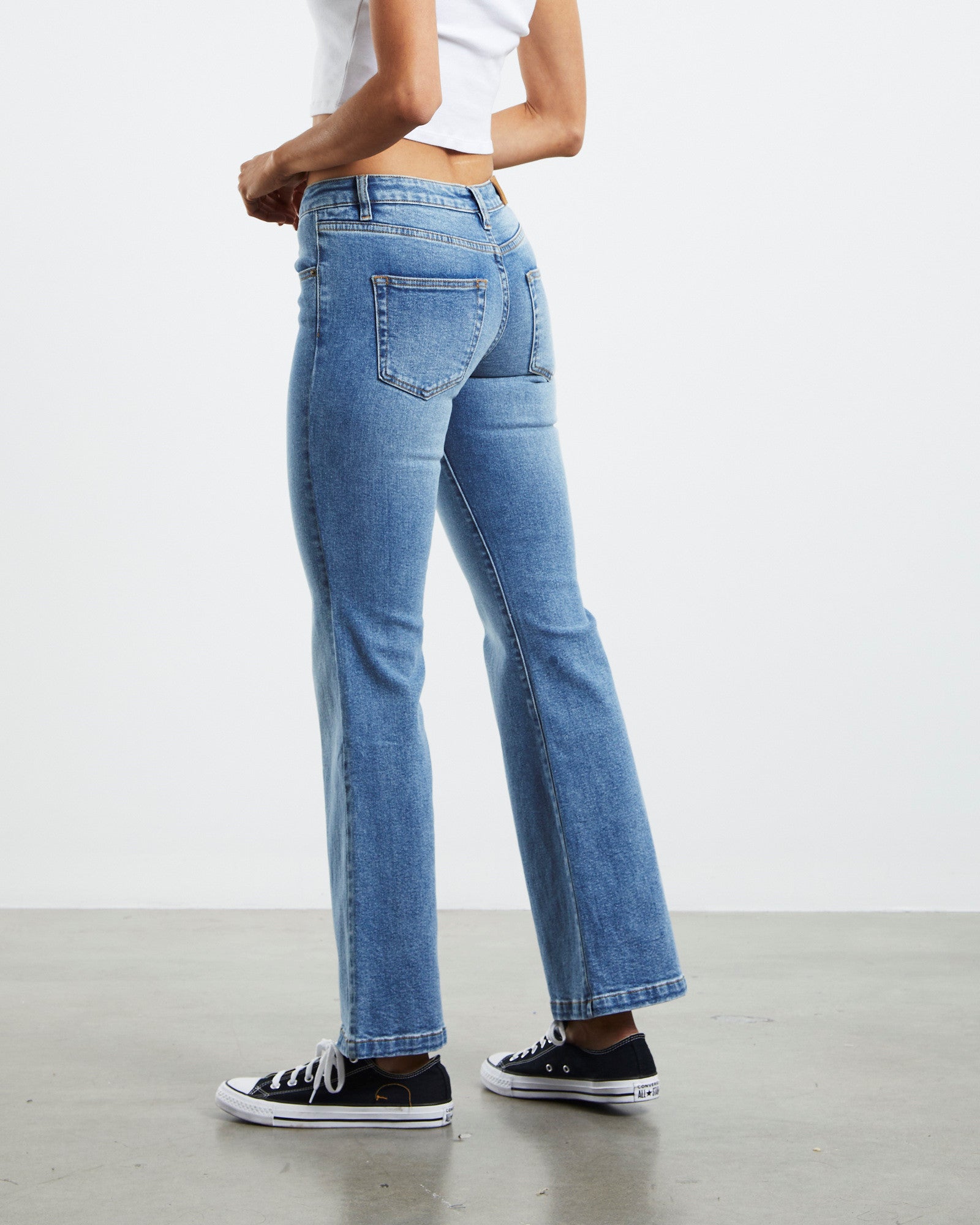 Syd Stretch Low Rise Bootleg Jeans Salty Blue BLUE