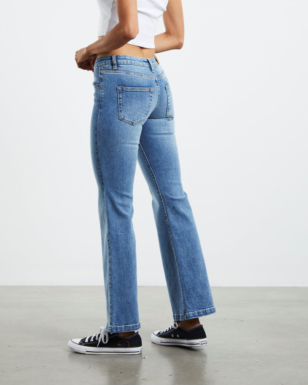 Syd Stretch Low Rise Bootleg Jeans Salty Blue BLUE