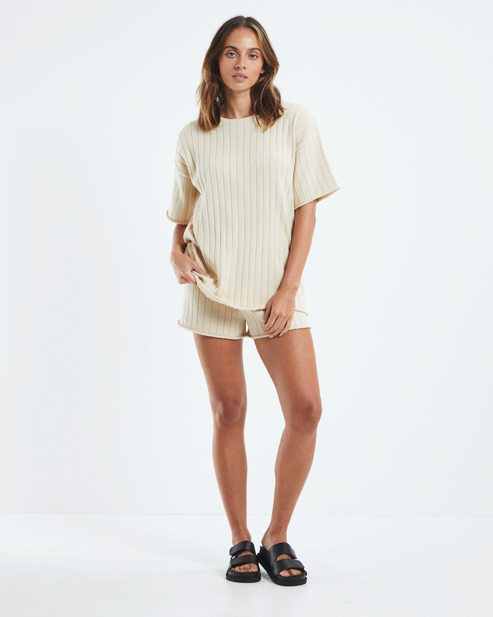 Bailey Knit Shorts Natural NATURAL
