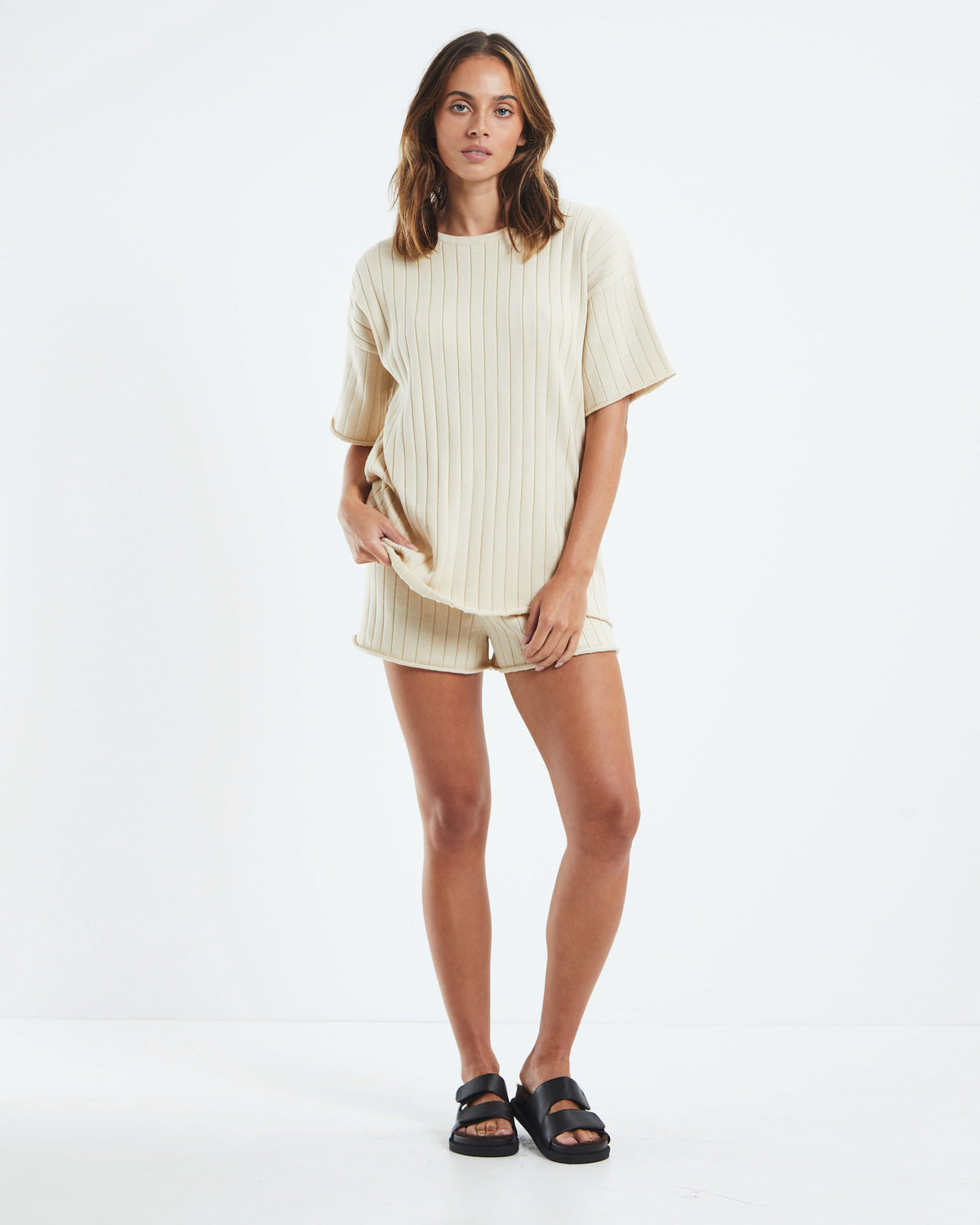 Bailey Knit Shorts Natural NATURAL