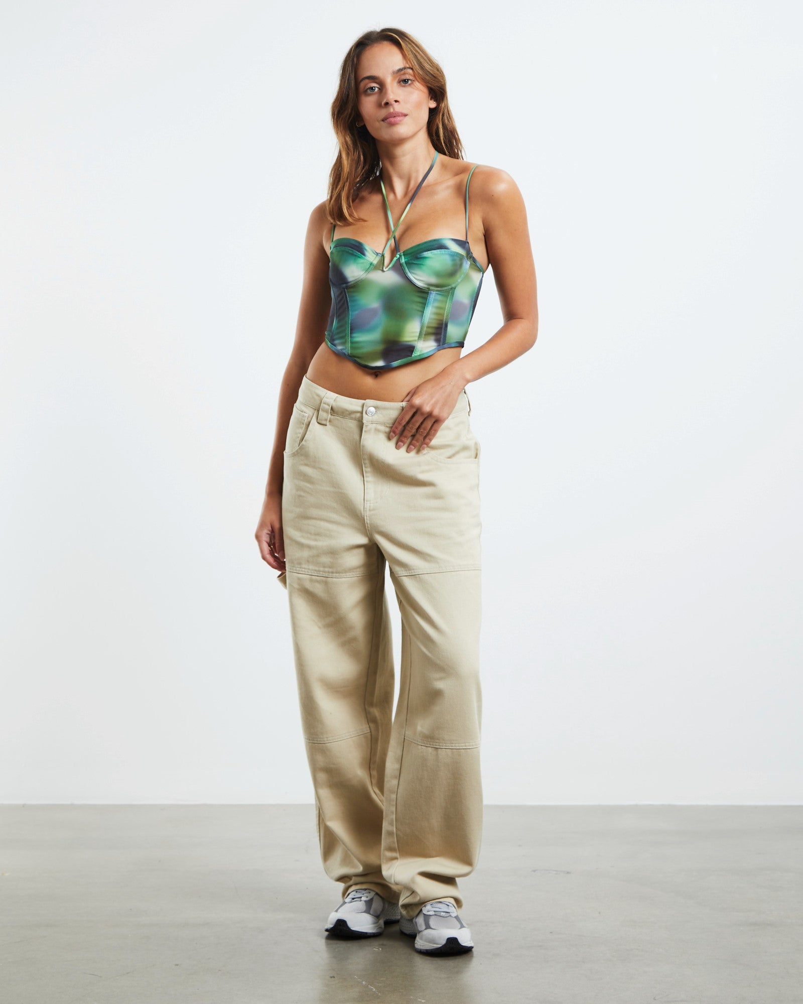 Ash Panelled Carpenter Pants Beige BEIGE